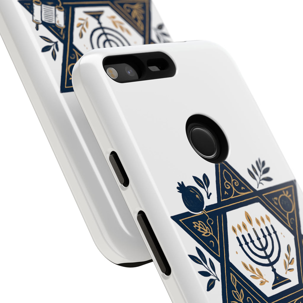 Jewish Star of David Menorah Phone Case — Jewish Hanukkah Symbol Protective Cover