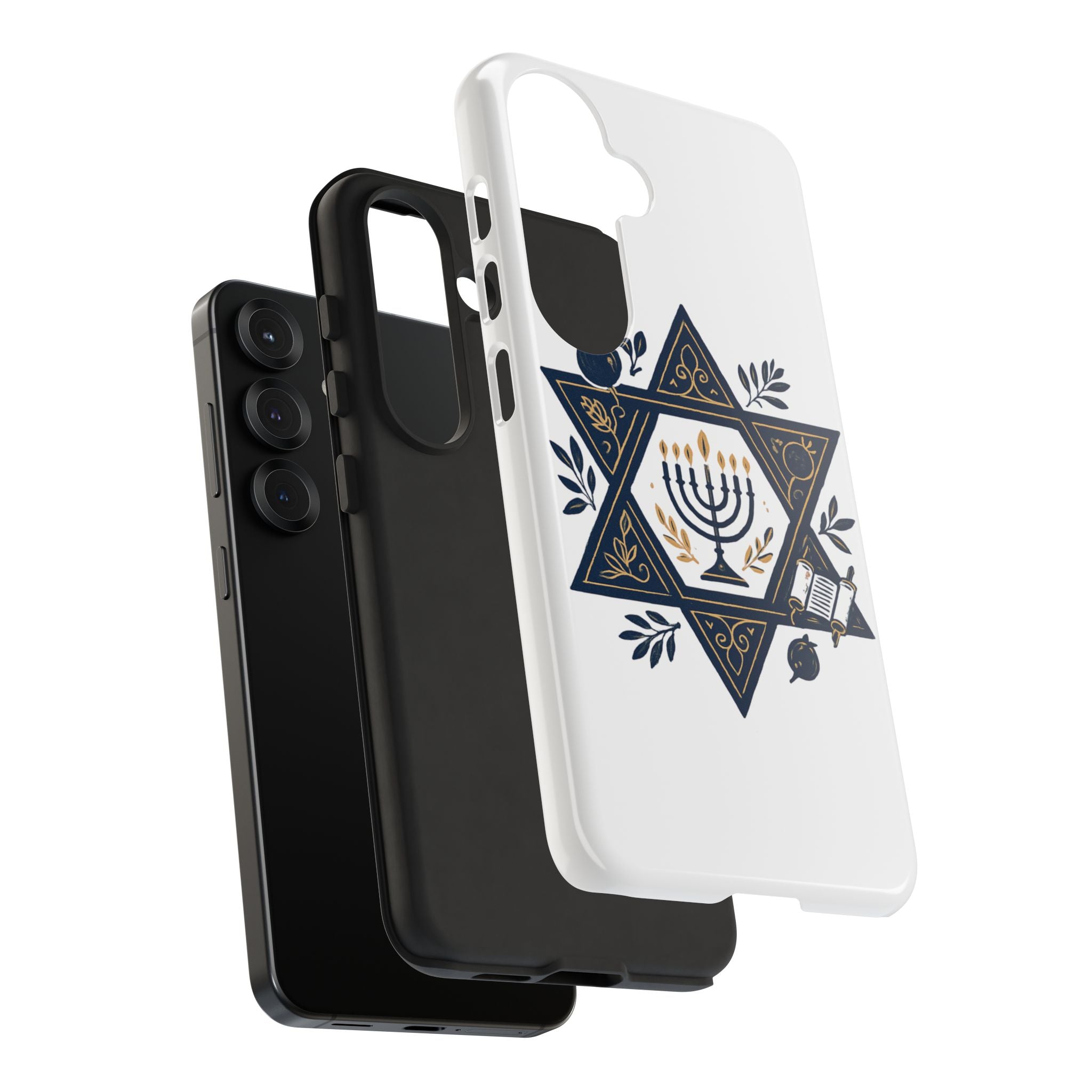 Jewish Star of David Menorah Phone Case — Jewish Hanukkah Symbol Protective Cover