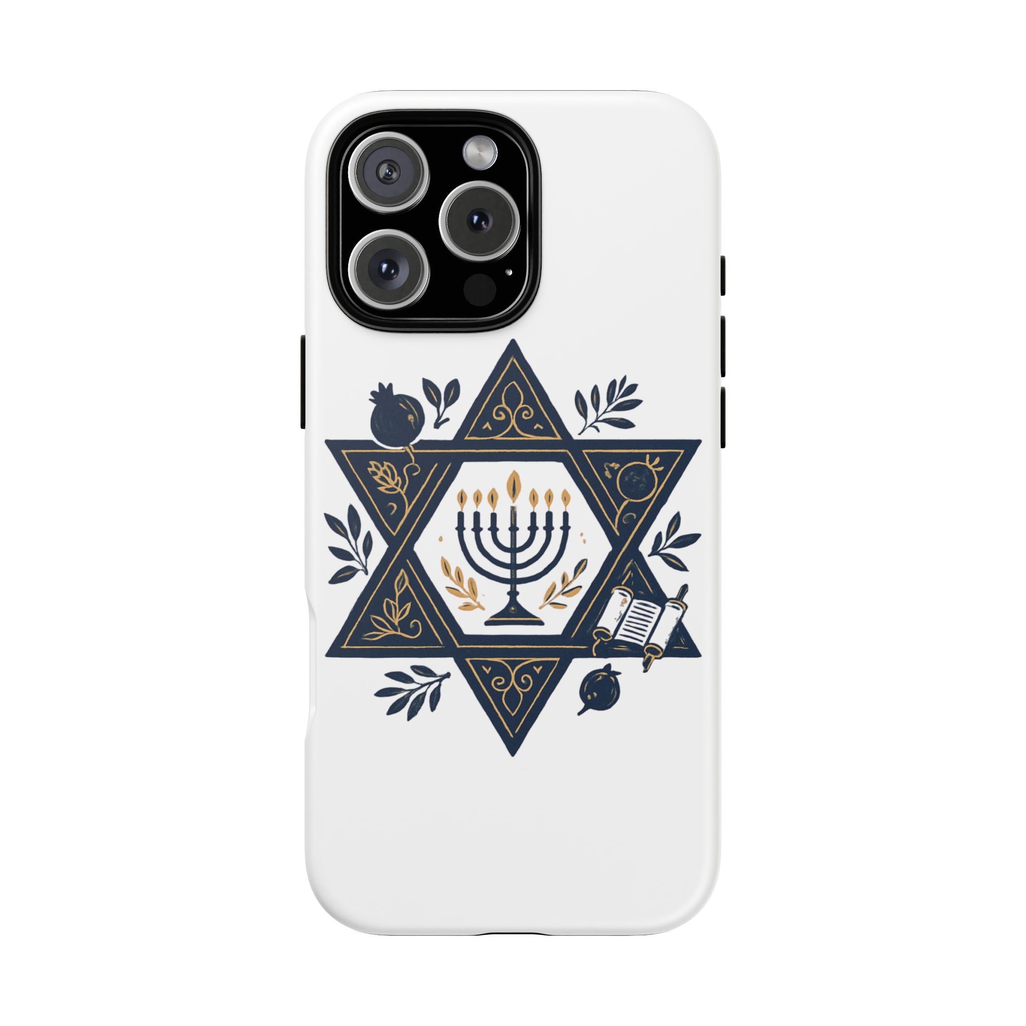 Jewish Star of David Menorah Phone Case — Jewish Hanukkah Symbol Protective Cover