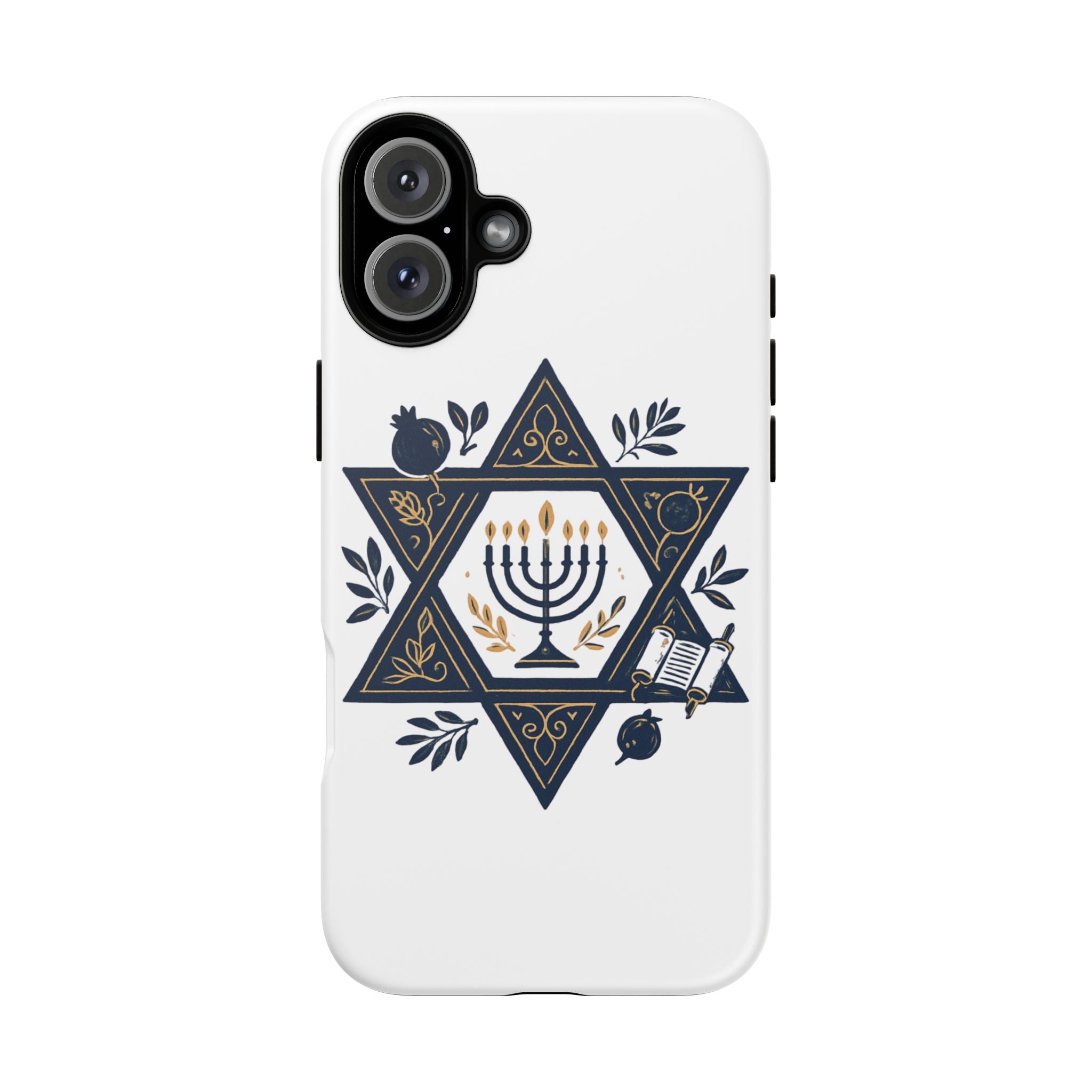 Jewish Star of David Menorah Phone Case — Jewish Hanukkah Symbol Protective Cover