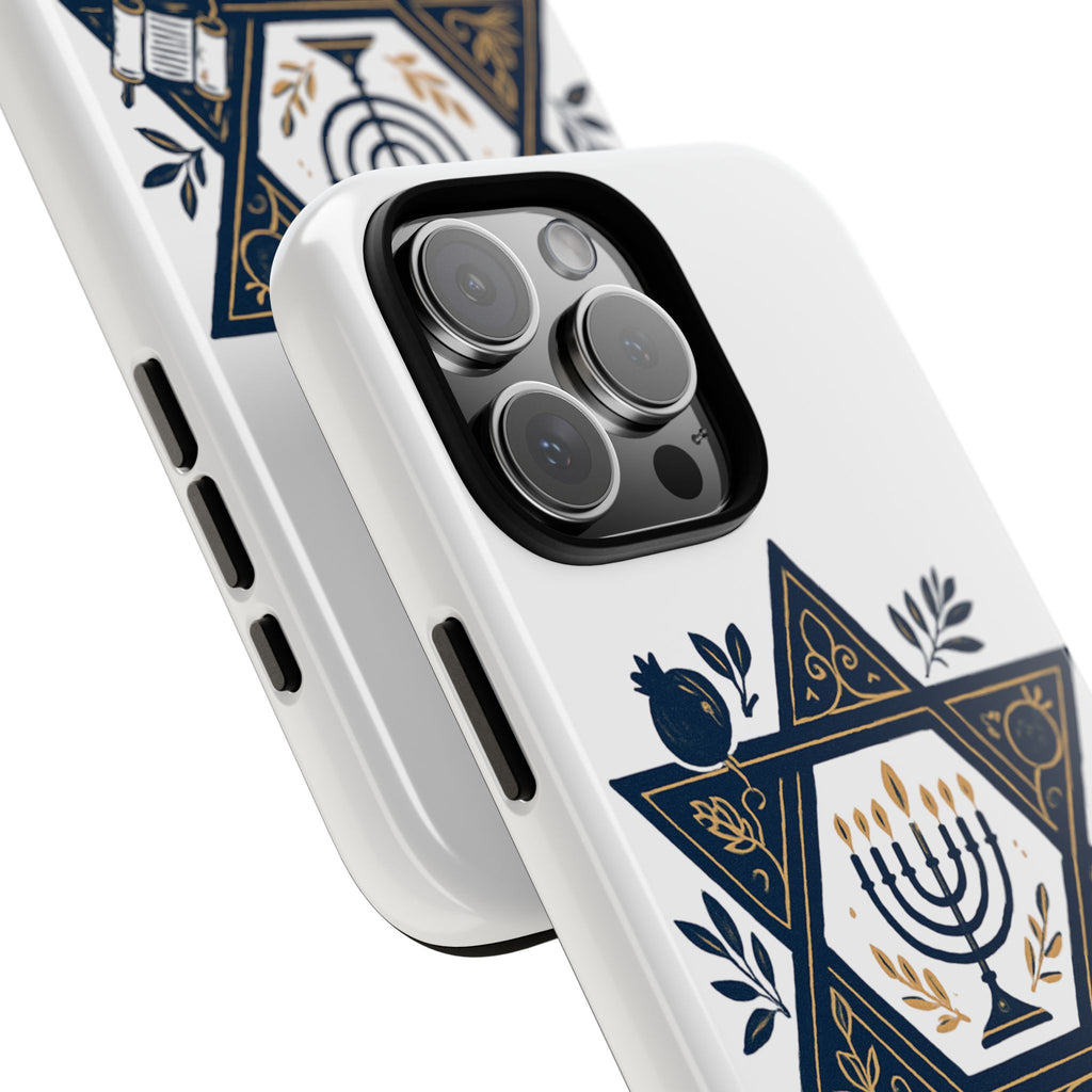 Jewish Star of David Menorah Phone Case — Jewish Hanukkah Symbol Protective Cover