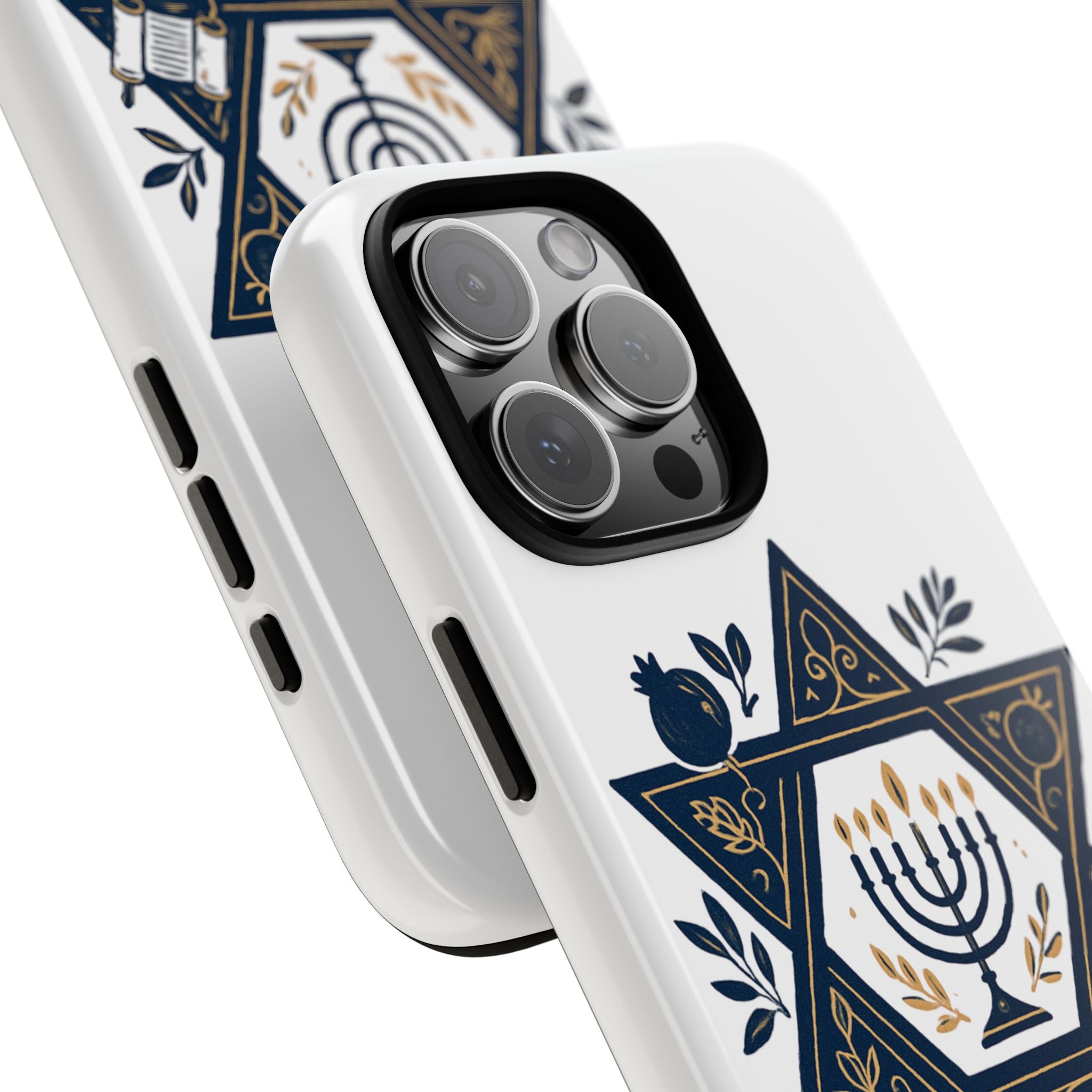 Jewish Star of David Menorah Phone Case — Jewish Hanukkah Symbol Protective Cover