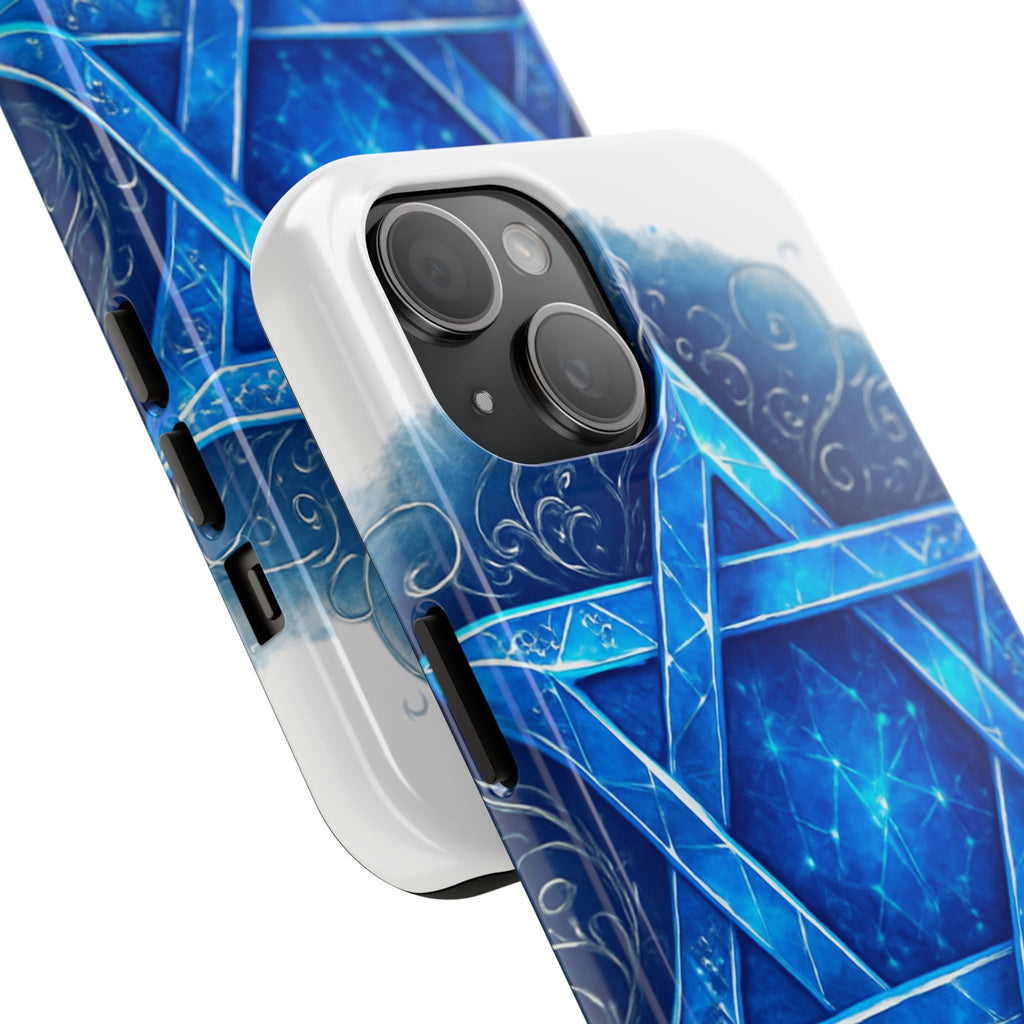 Jewish Star of David Blue Watercolor Tough Phone Case — Protective Jewish Symbol Phone Cover