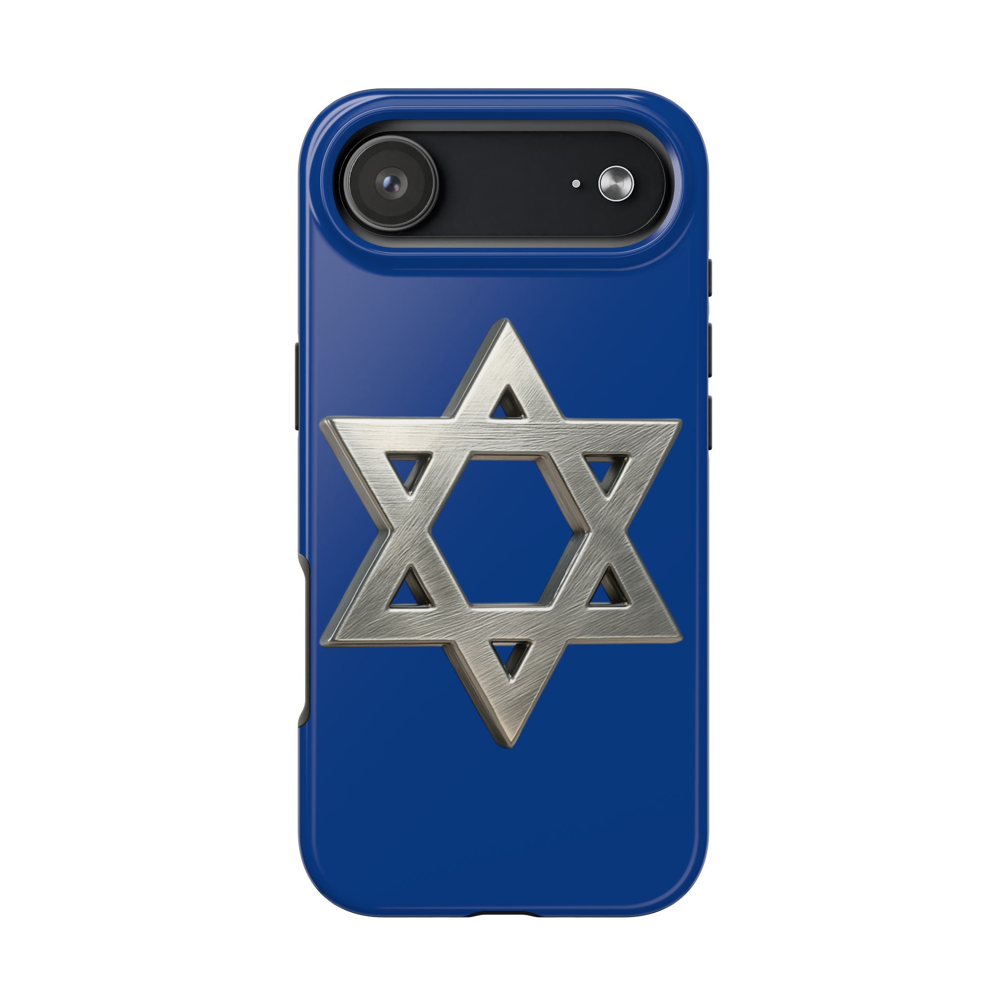 Jewish Blue Phone Case with Silver Star of David – Tough Protective Jewish Religious Design