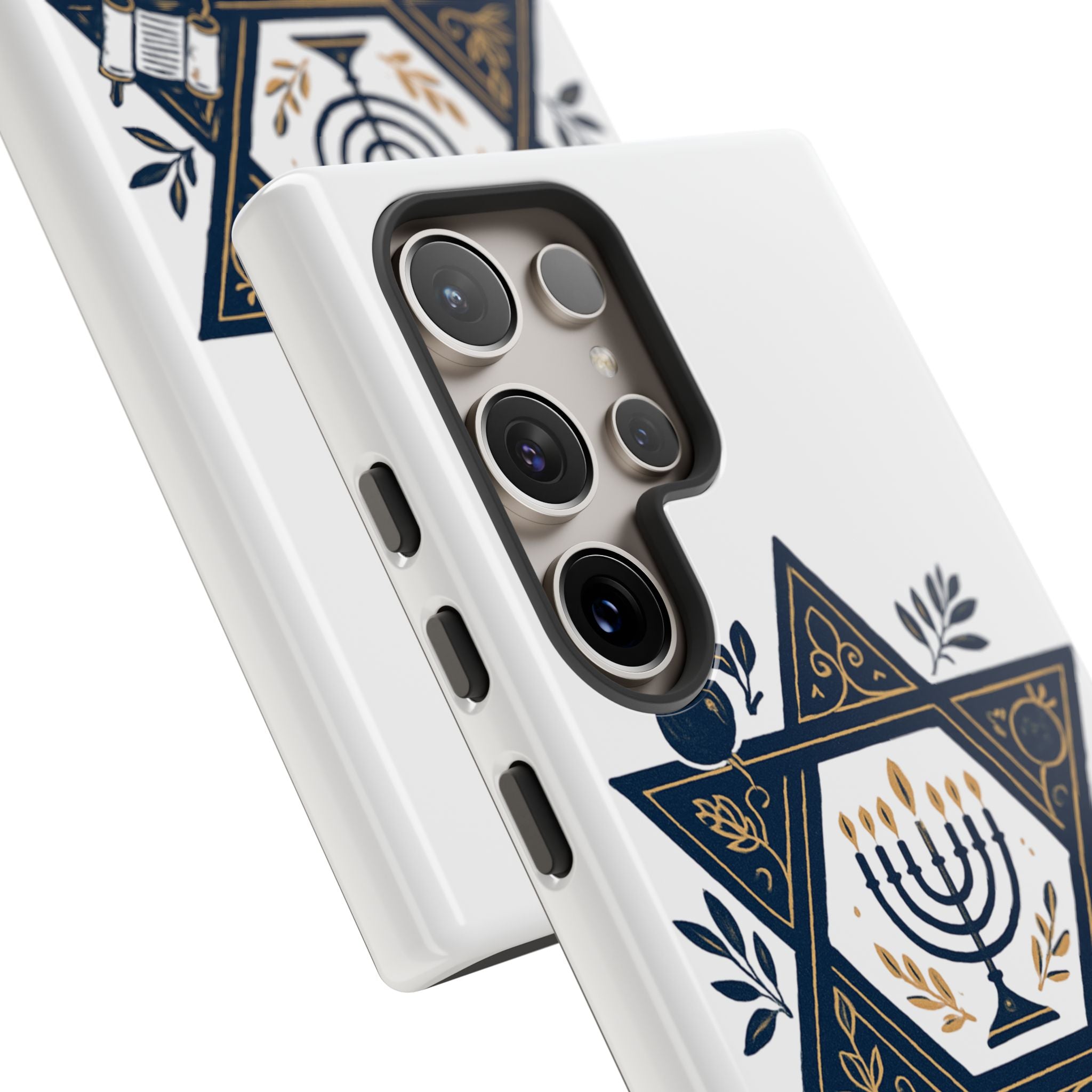 Jewish Star of David Menorah Phone Case — Jewish Hanukkah Symbol Protective Cover