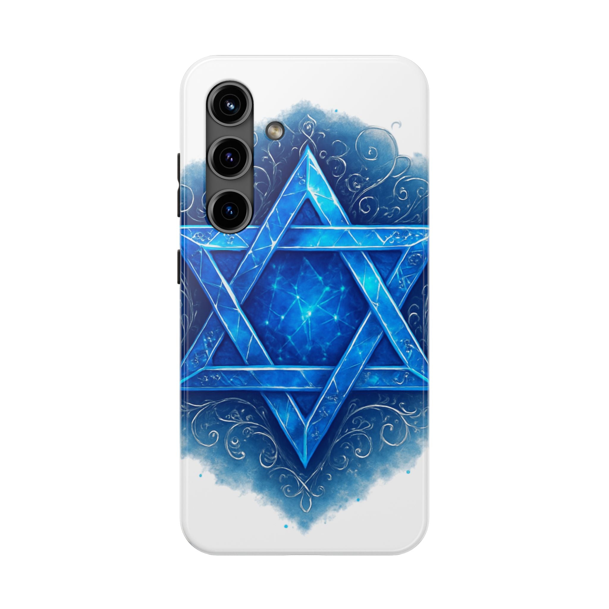 Jewish Star of David Blue Watercolor Tough Phone Case — Protective Jewish Symbol Phone Cover
