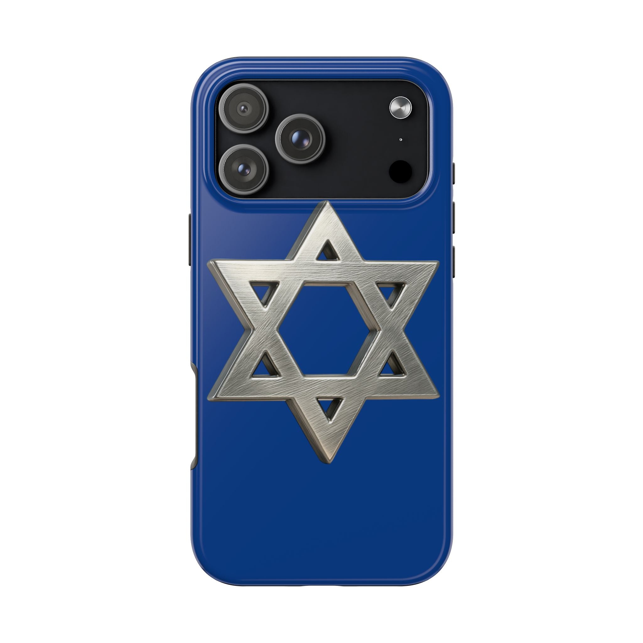 Jewish Blue Phone Case with Silver Star of David – Tough Protective Jewish Religious Design