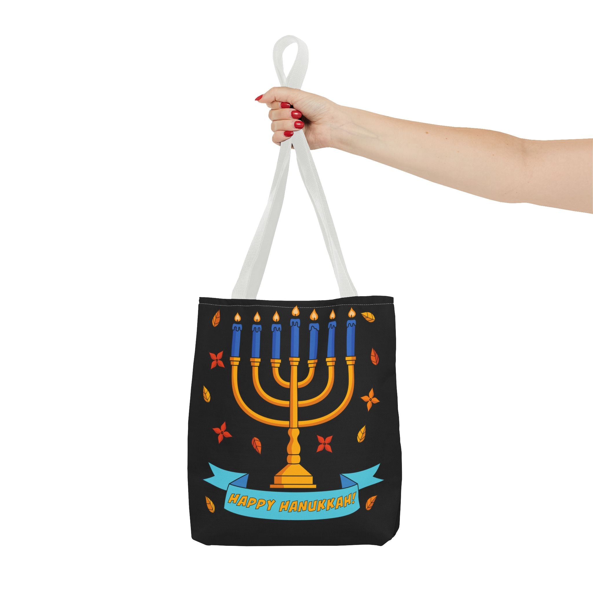 Hanukkah Menorah Tote Bag – "Happy Hanukkah" Holiday Gift Tote
