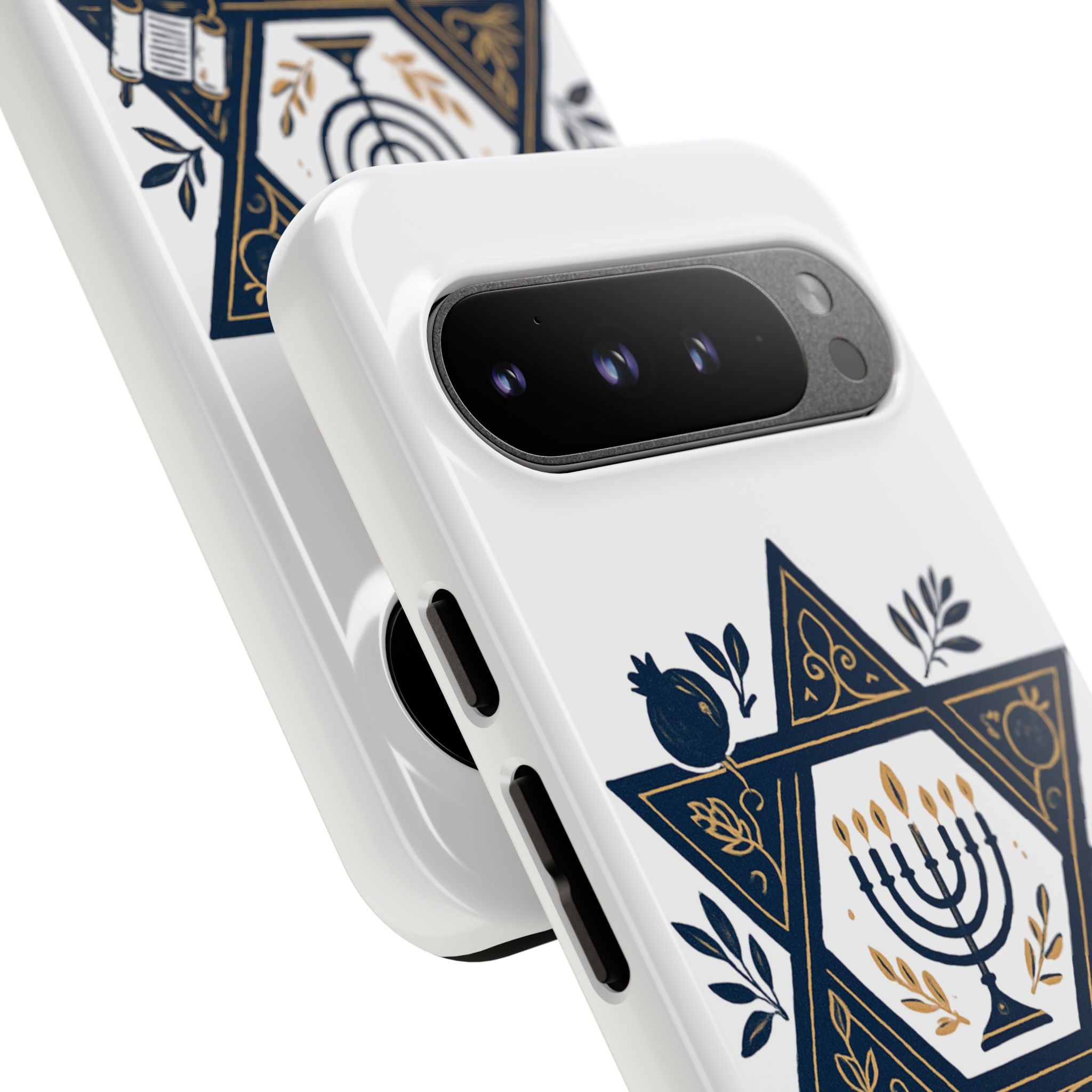 Jewish Star of David Menorah Phone Case — Jewish Hanukkah Symbol Protective Cover