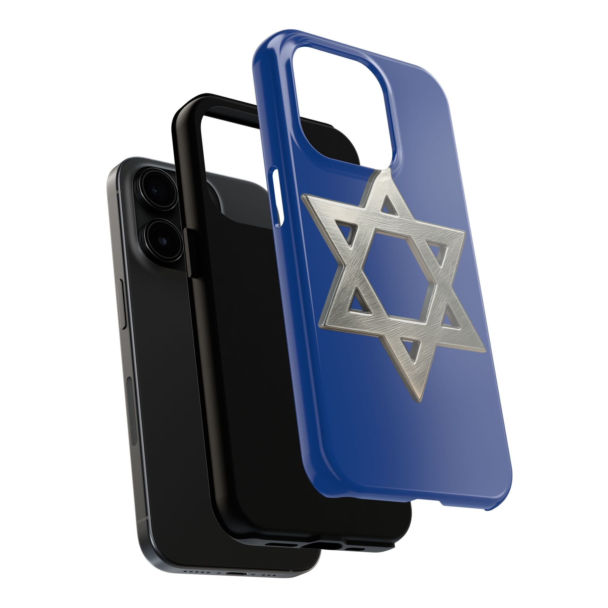 Jewish Blue Phone Case with Silver Star of David – Tough Protective Jewish Religious Design