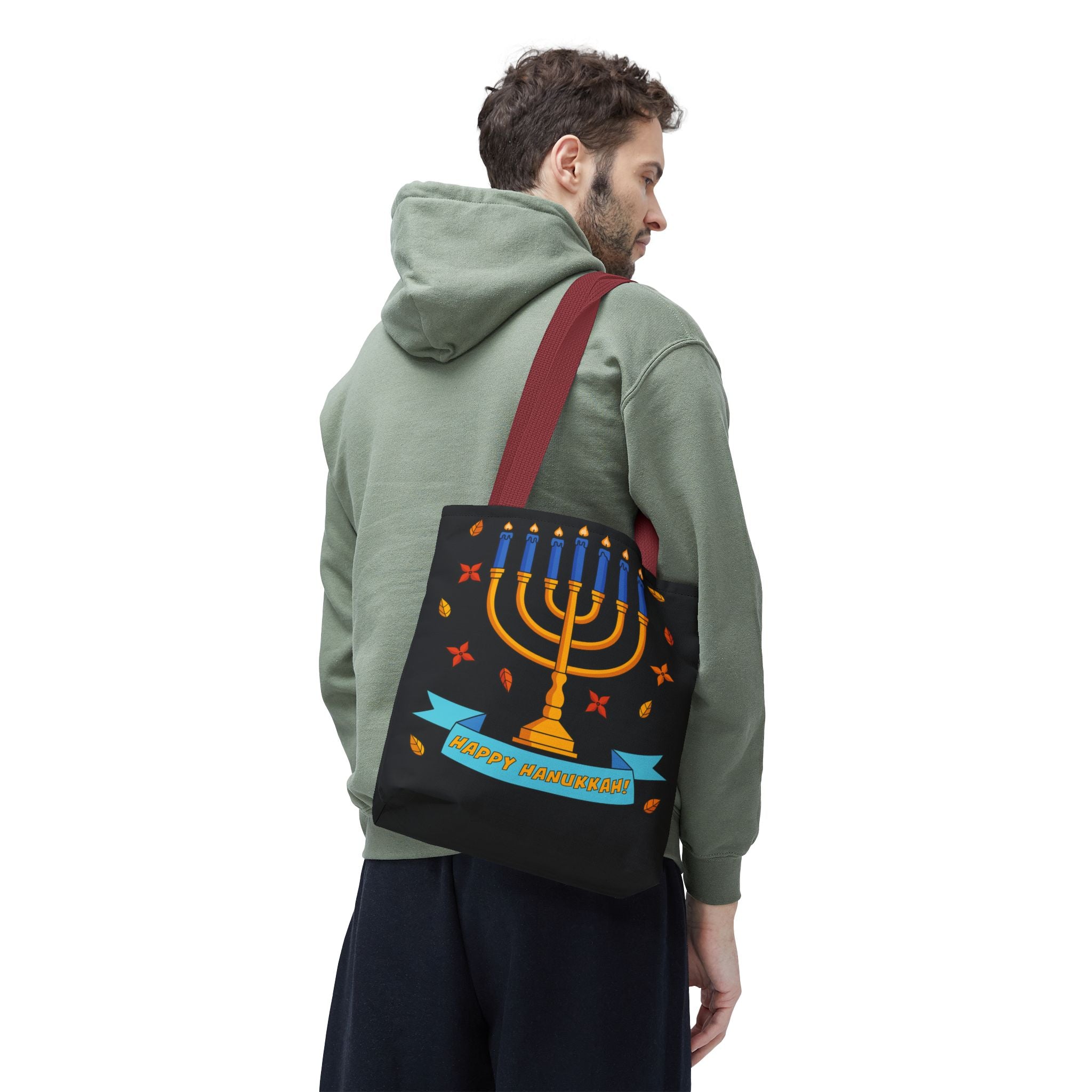 Hanukkah Menorah Tote Bag – "Happy Hanukkah" Holiday Gift Tote