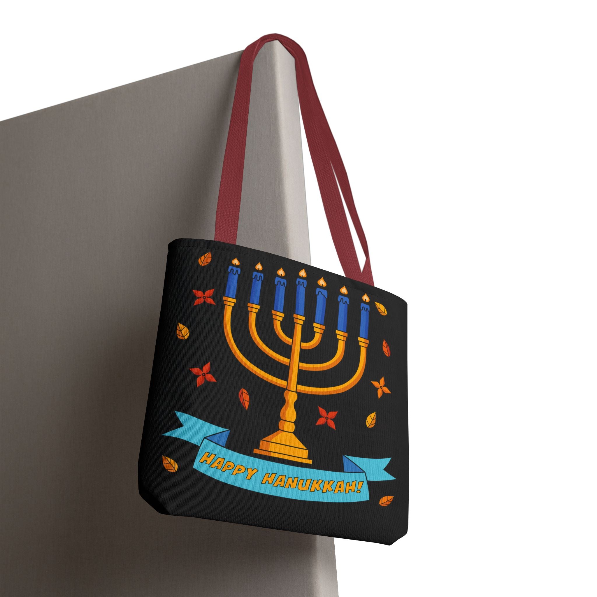 Hanukkah Menorah Tote Bag – "Happy Hanukkah" Holiday Gift Tote