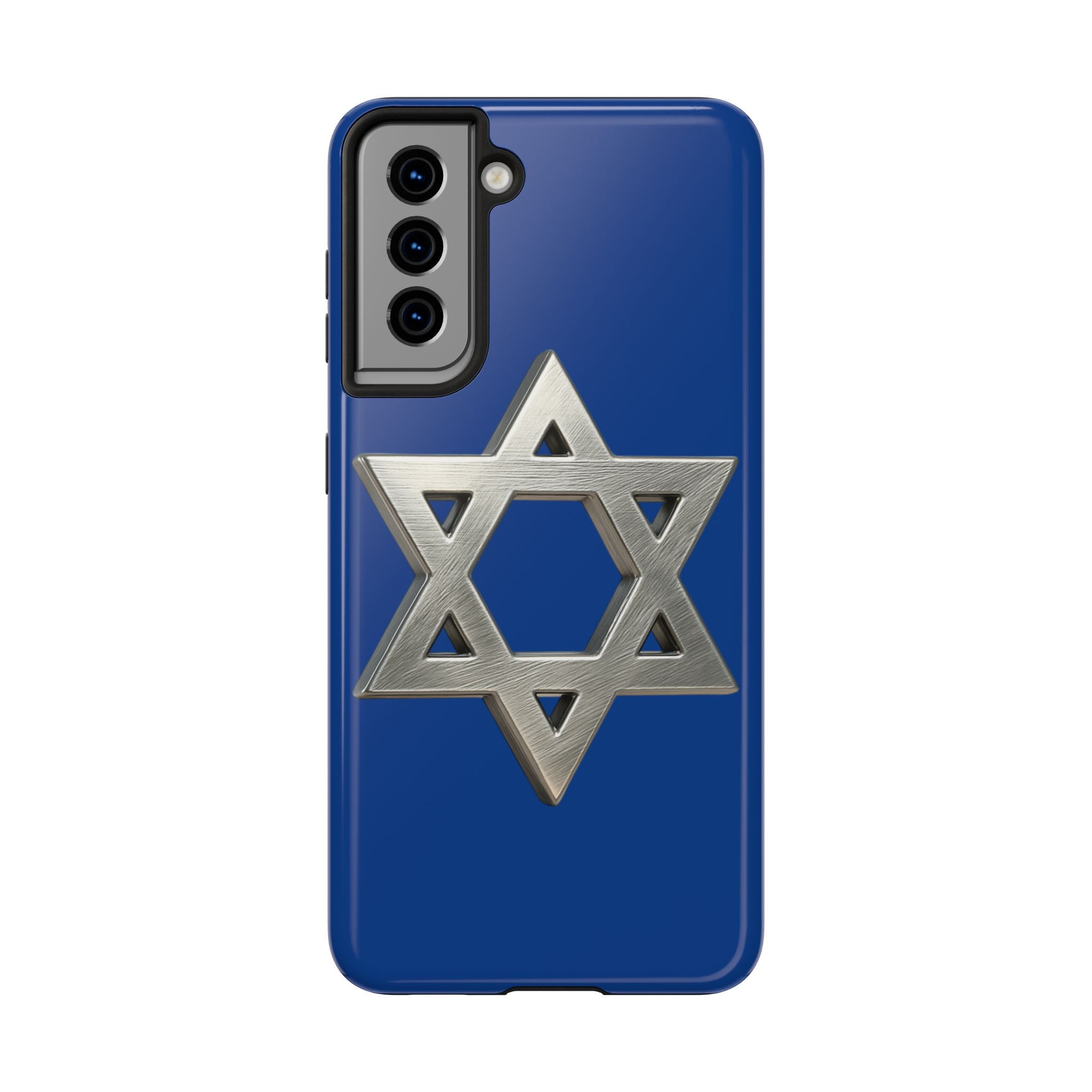 Jewish Blue Phone Case with Silver Star of David – Tough Protective Jewish Religious Design