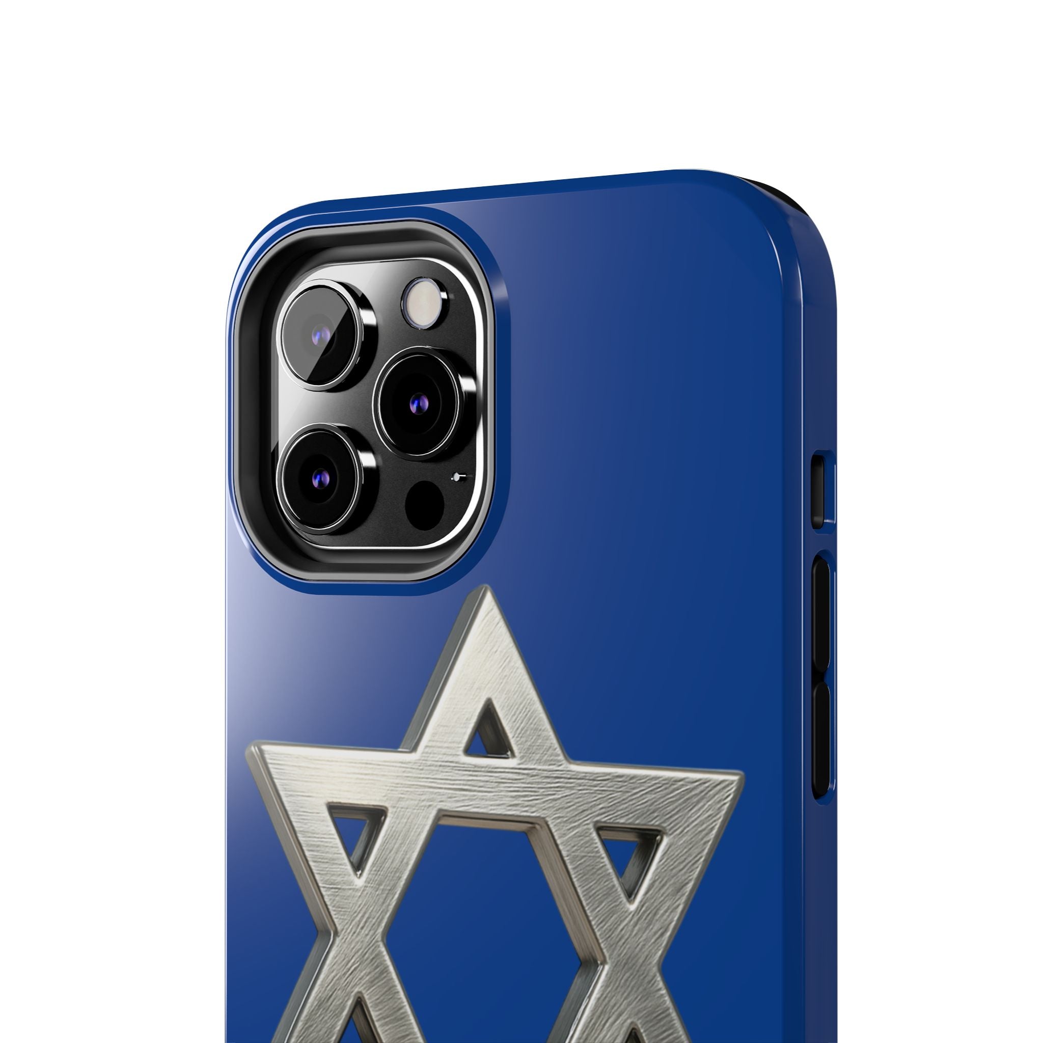 Jewish Blue Phone Case with Silver Star of David – Tough Protective Jewish Religious Design
