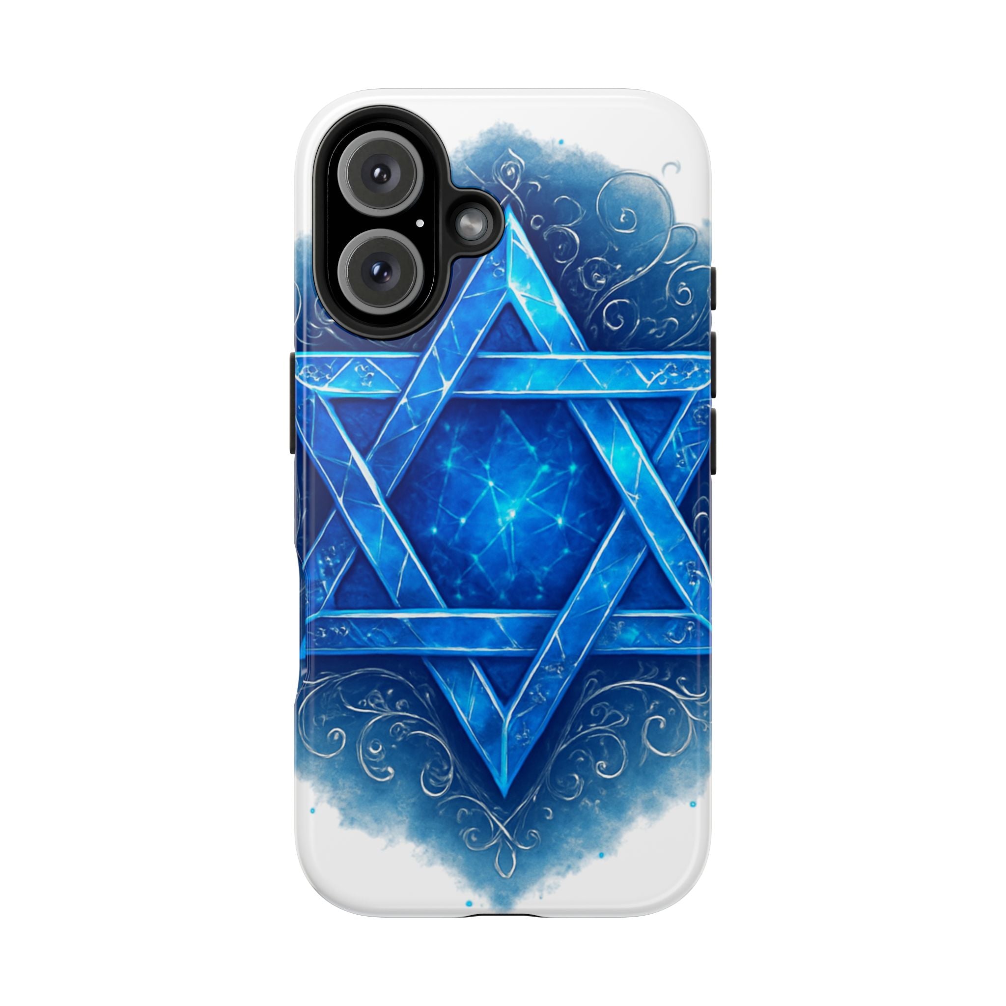 Jewish Star of David Blue Watercolor Tough Phone Case — Protective Jewish Symbol Phone Cover