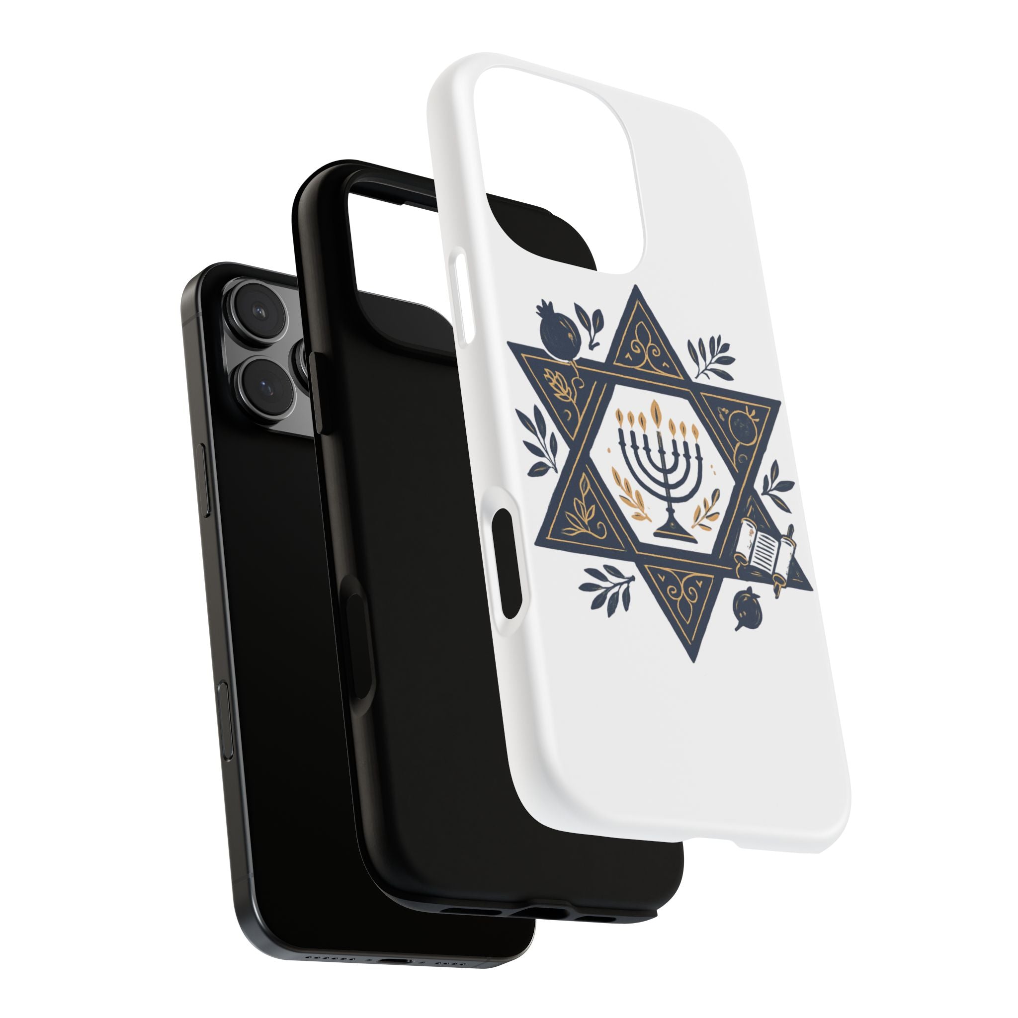 Jewish Star of David Menorah Phone Case — Jewish Hanukkah Symbol Protective Cover