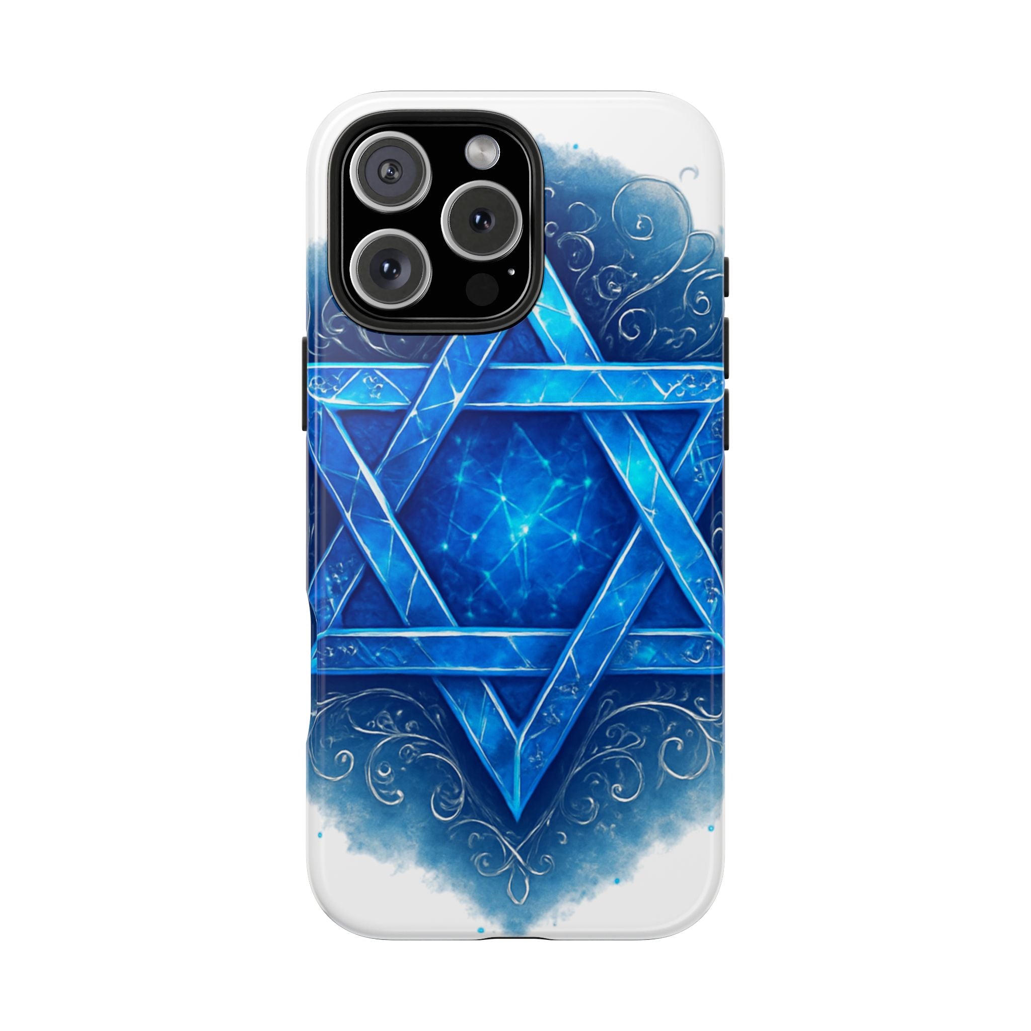 Jewish Star of David Blue Watercolor Tough Phone Case — Protective Jewish Symbol Phone Cover