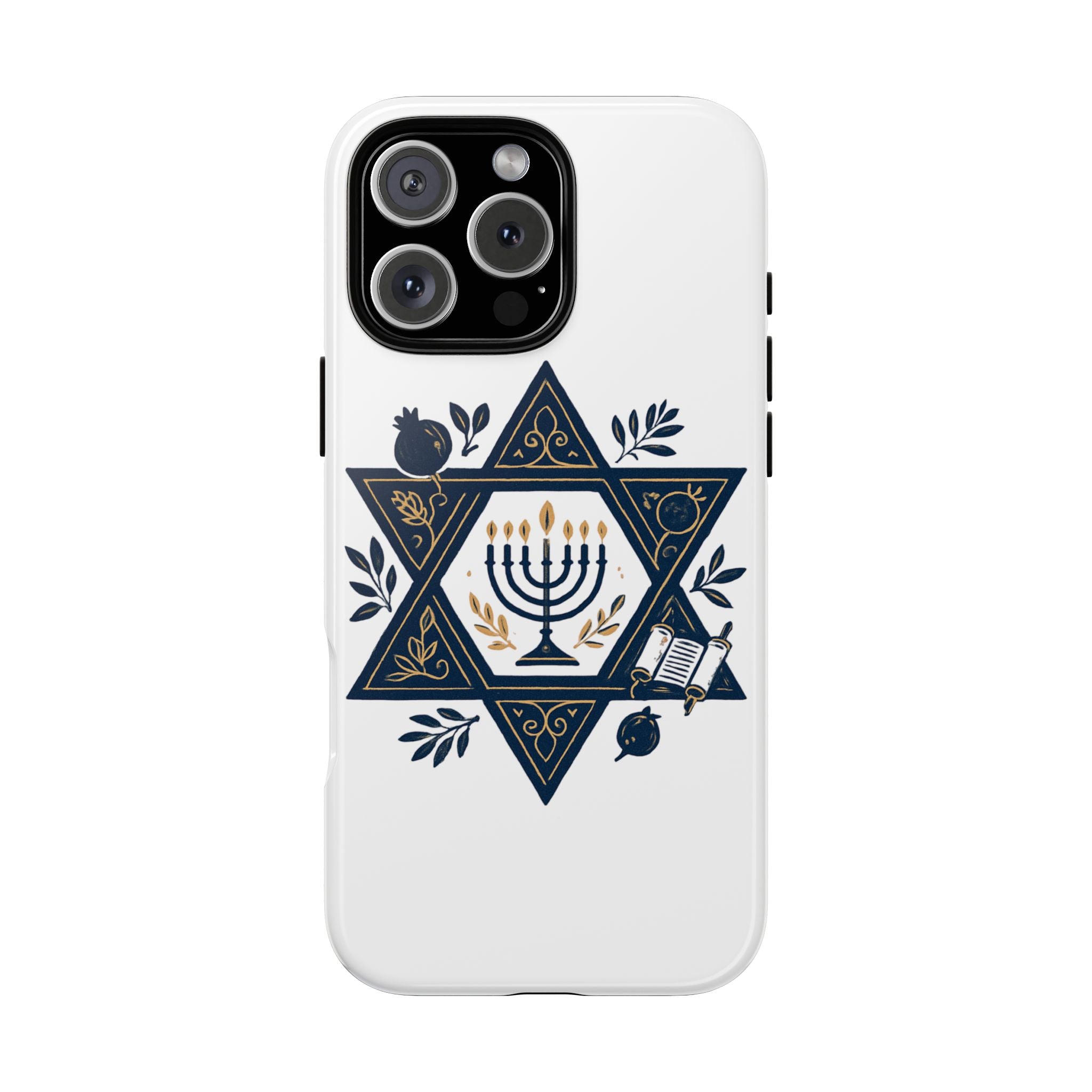 Jewish Star of David Menorah Phone Case — Jewish Hanukkah Symbol Protective Cover