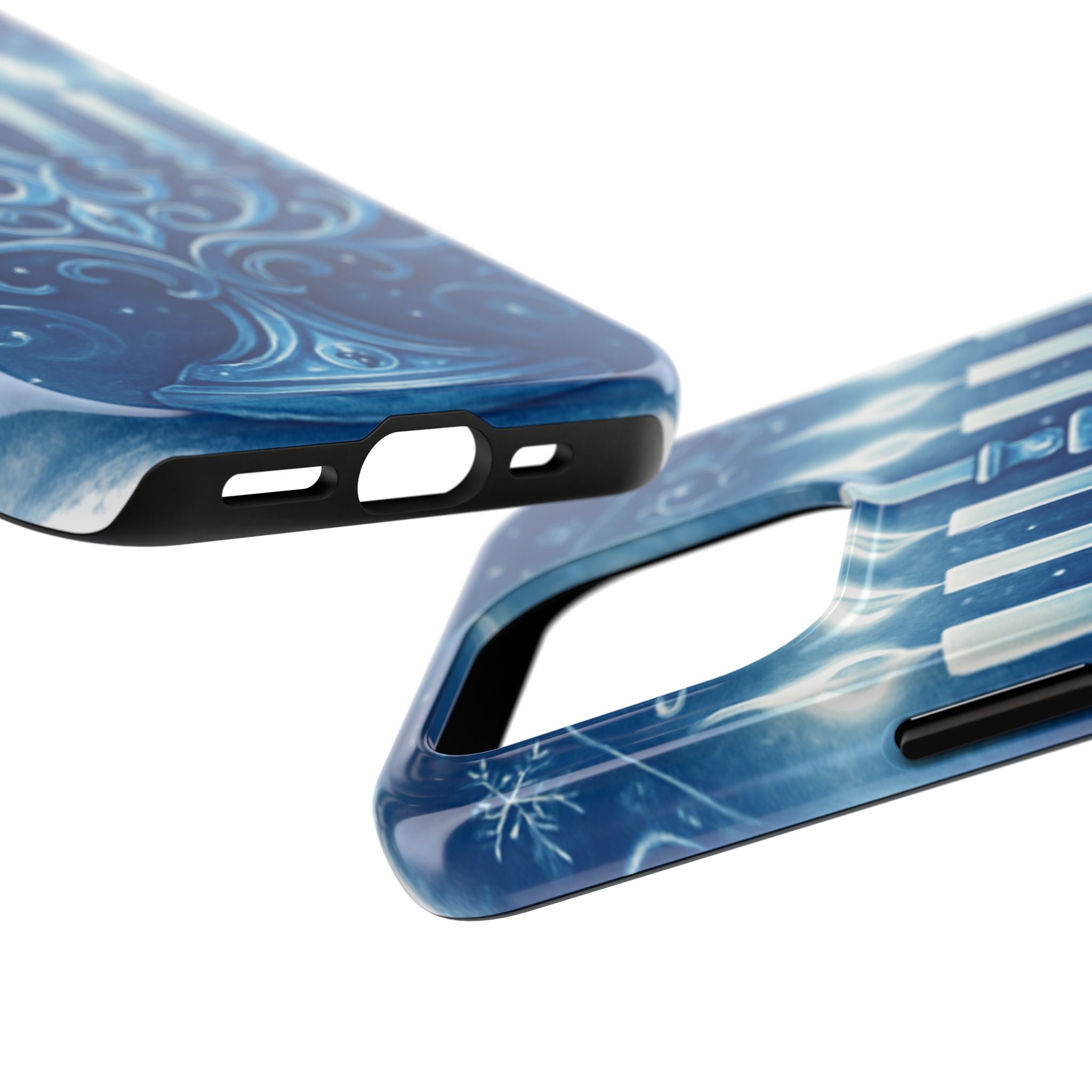 Blue Hanukkah Menorah Tough Phone Case — Holiday Candlelight Protective Cover