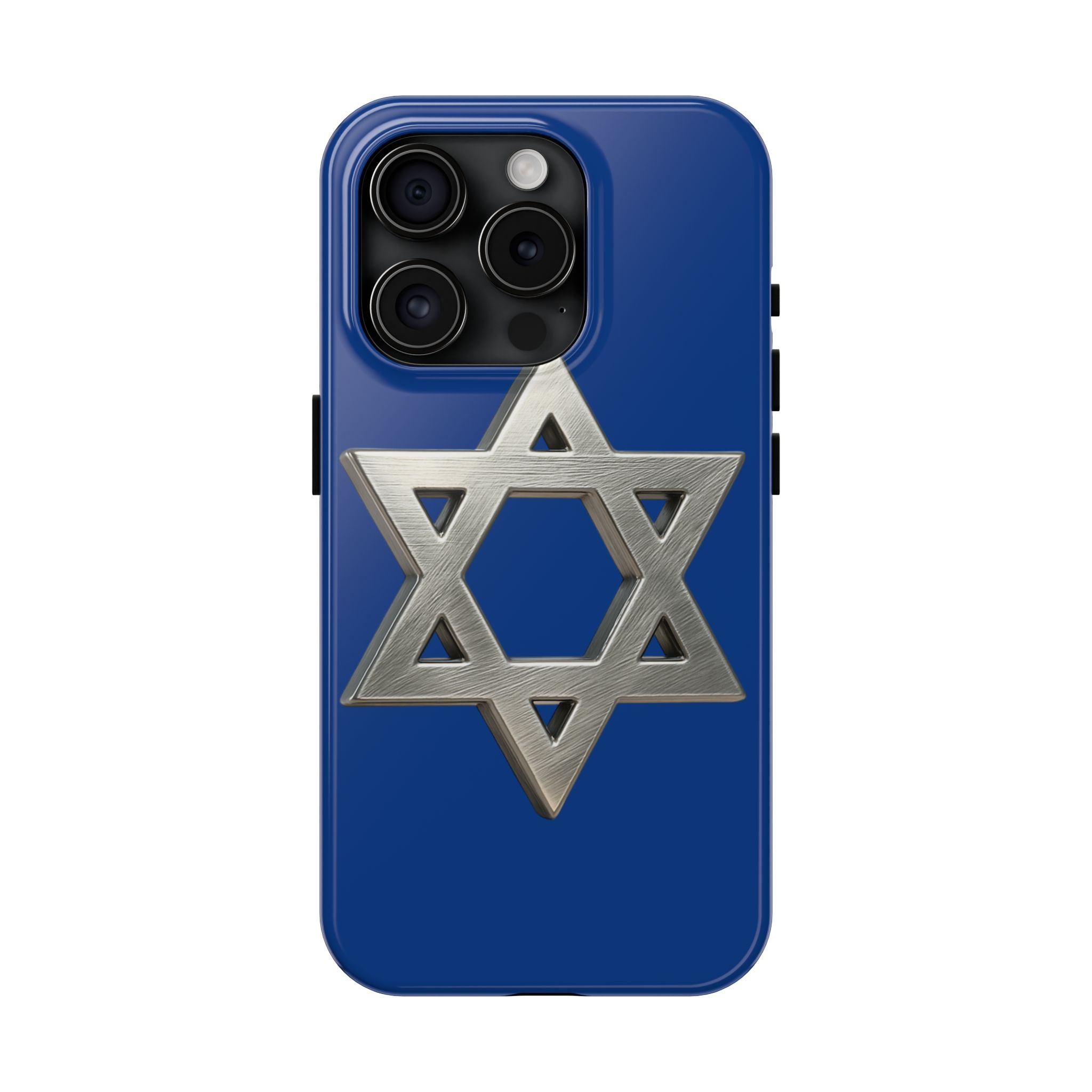 Jewish Blue Phone Case with Silver Star of David – Tough Protective Jewish Religious Design