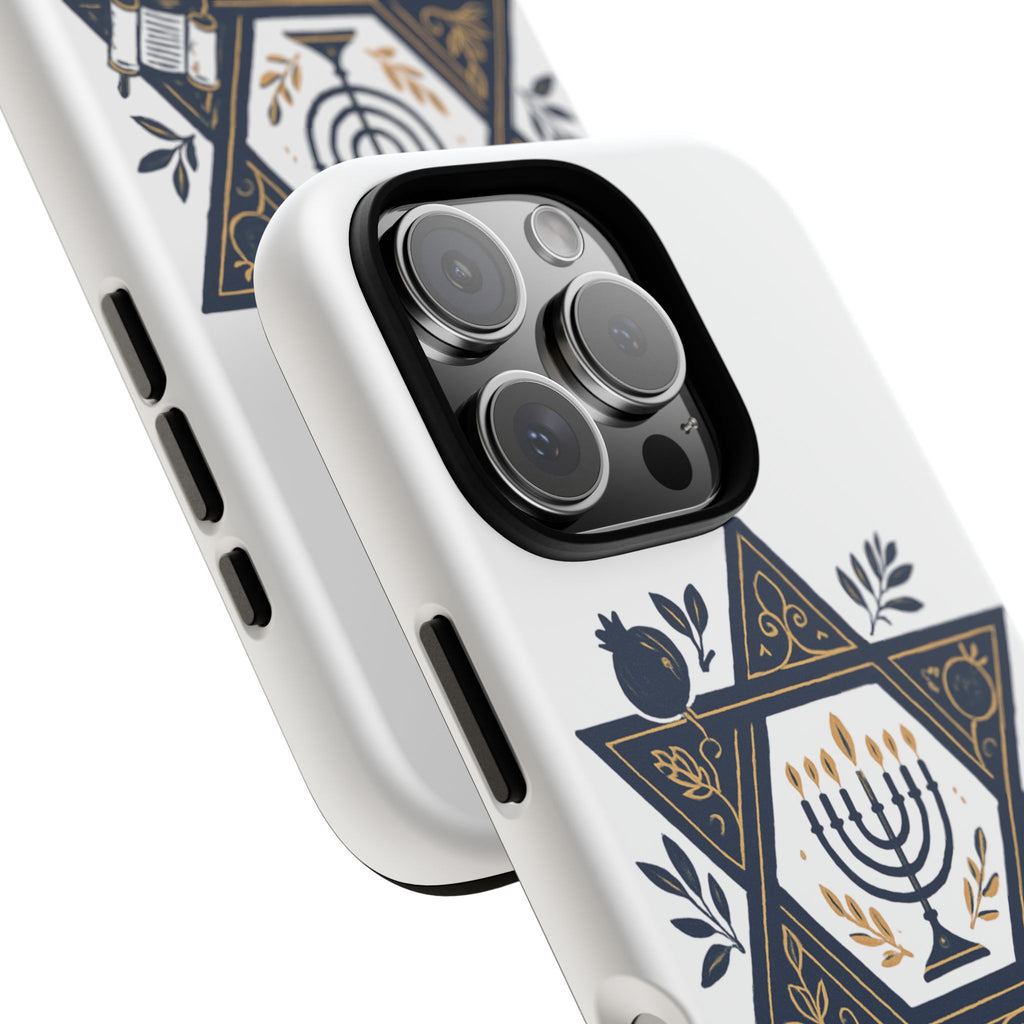 Jewish Star of David Menorah Phone Case — Jewish Hanukkah Symbol Protective Cover