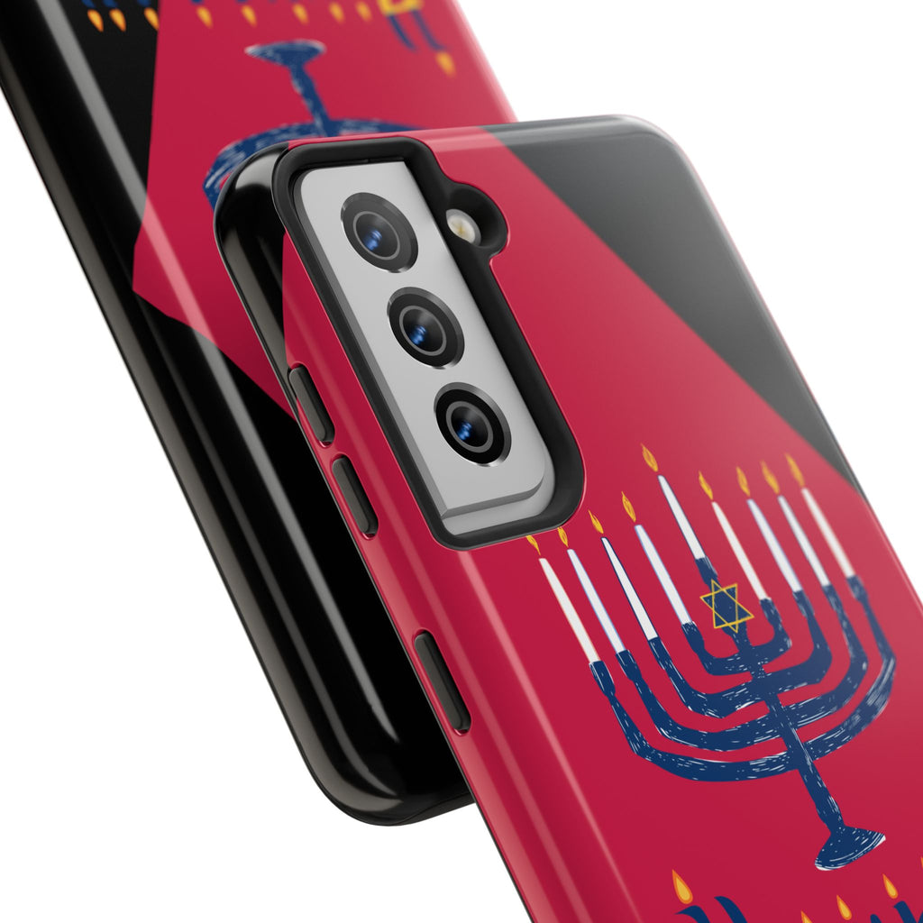 Hanukkah Menorah Tough Phone Case — Protective Holiday Phone Cover