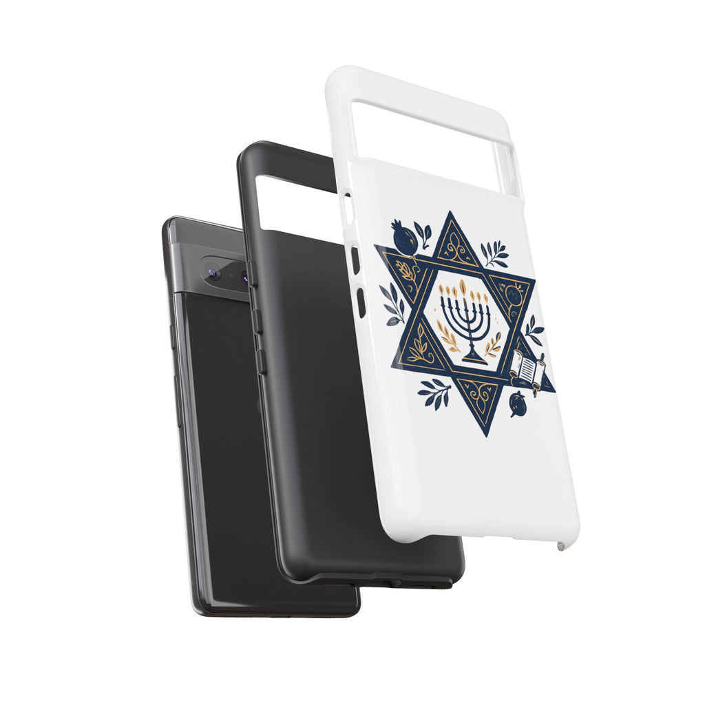 Jewish Star of David Menorah Phone Case — Jewish Hanukkah Symbol Protective Cover