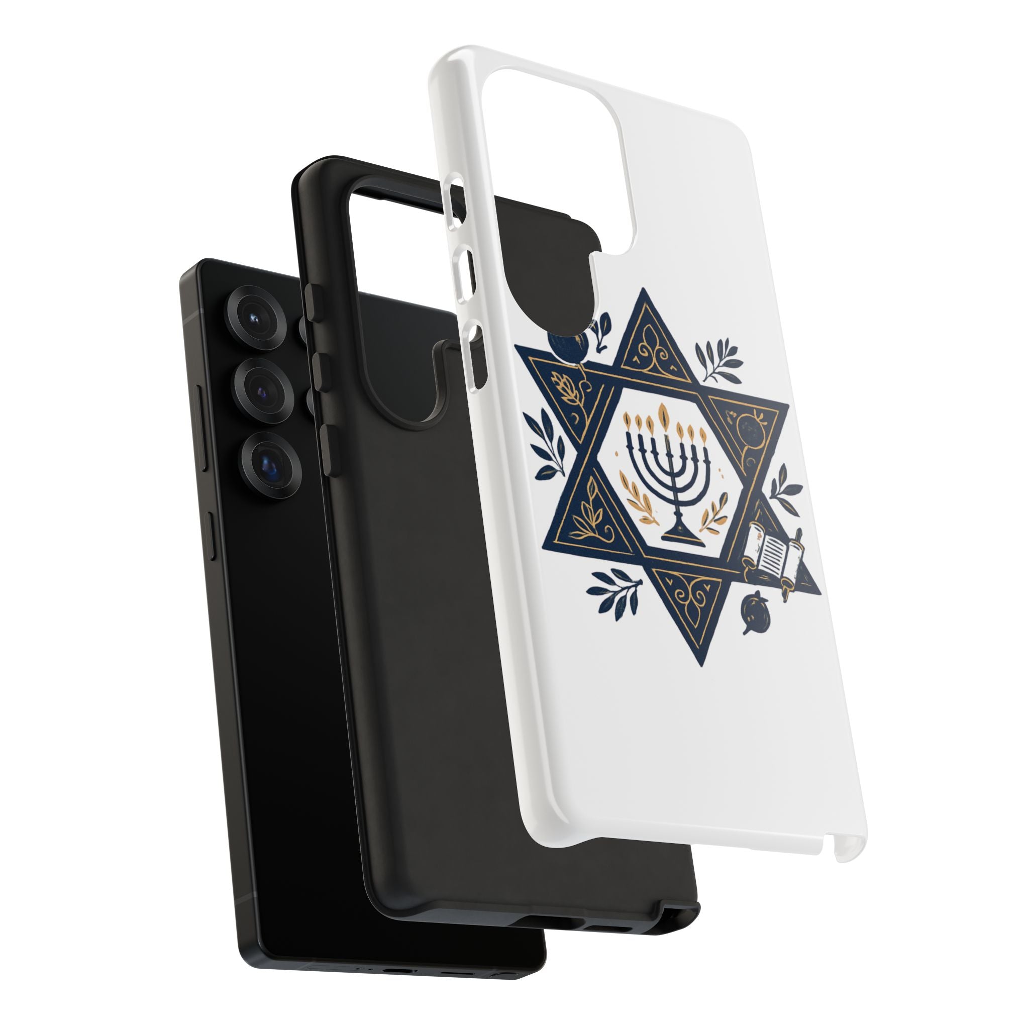 Jewish Star of David Menorah Phone Case — Jewish Hanukkah Symbol Protective Cover