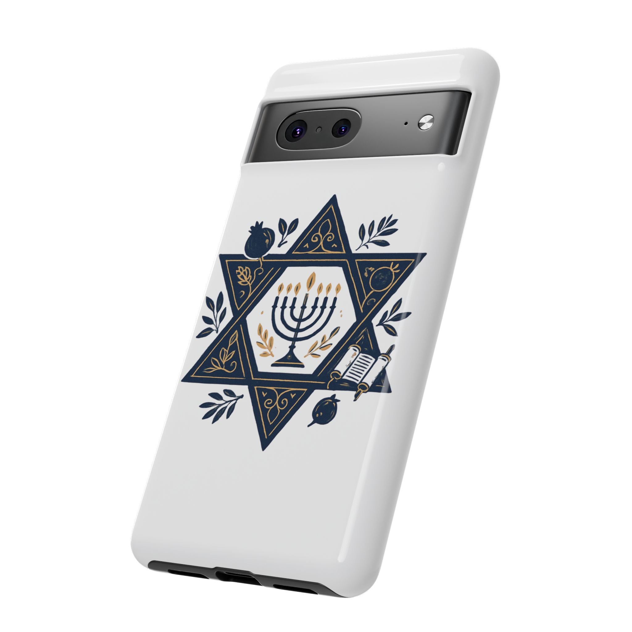 Jewish Star of David Menorah Phone Case — Jewish Hanukkah Symbol Protective Cover