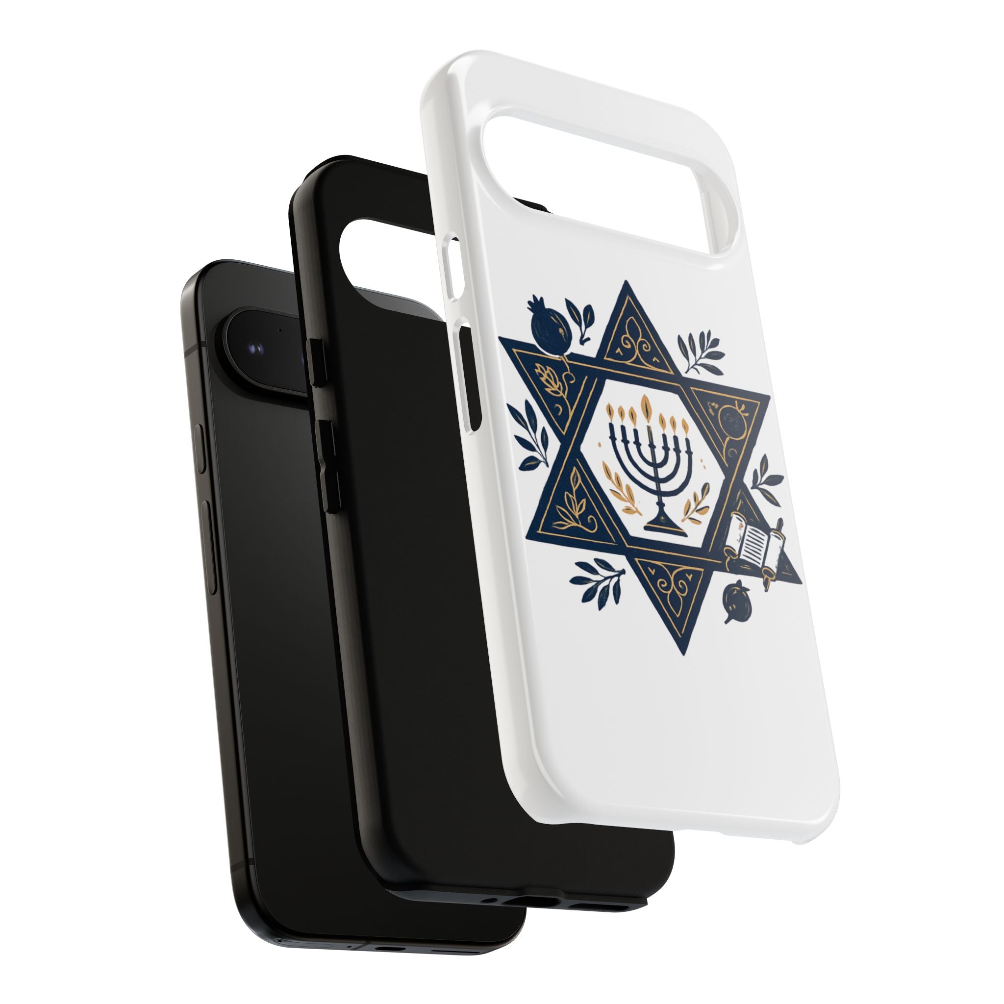 Jewish Star of David Menorah Phone Case — Jewish Hanukkah Symbol Protective Cover