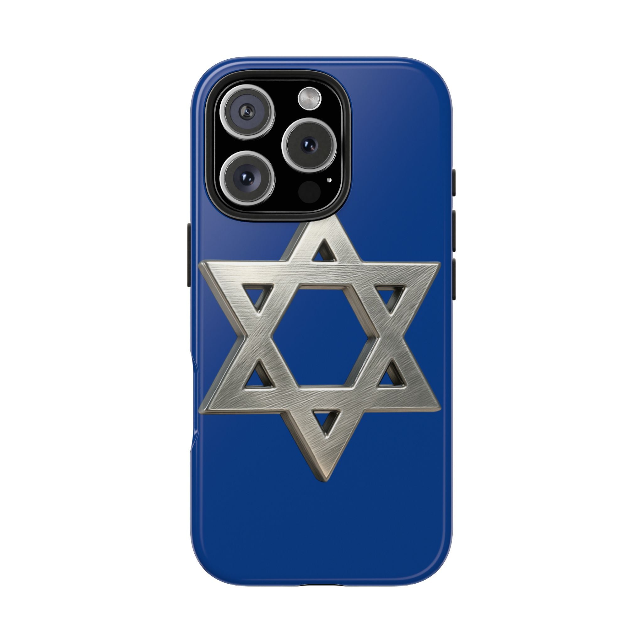Jewish Blue Phone Case with Silver Star of David – Tough Protective Jewish Religious Design