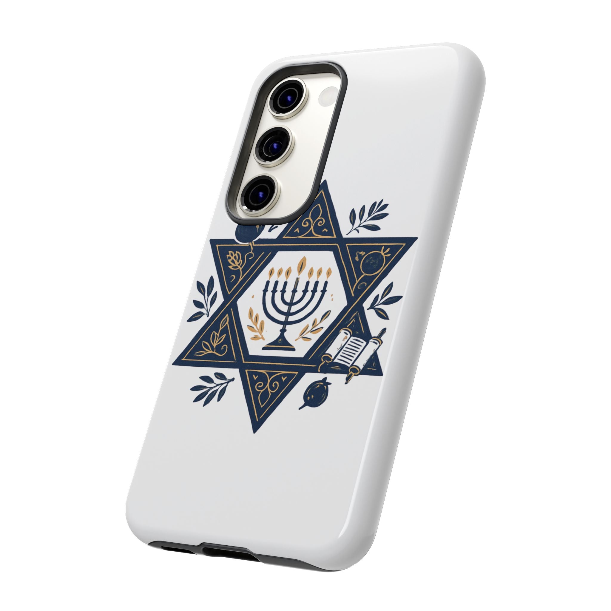 Jewish Star of David Menorah Phone Case — Jewish Hanukkah Symbol Protective Cover