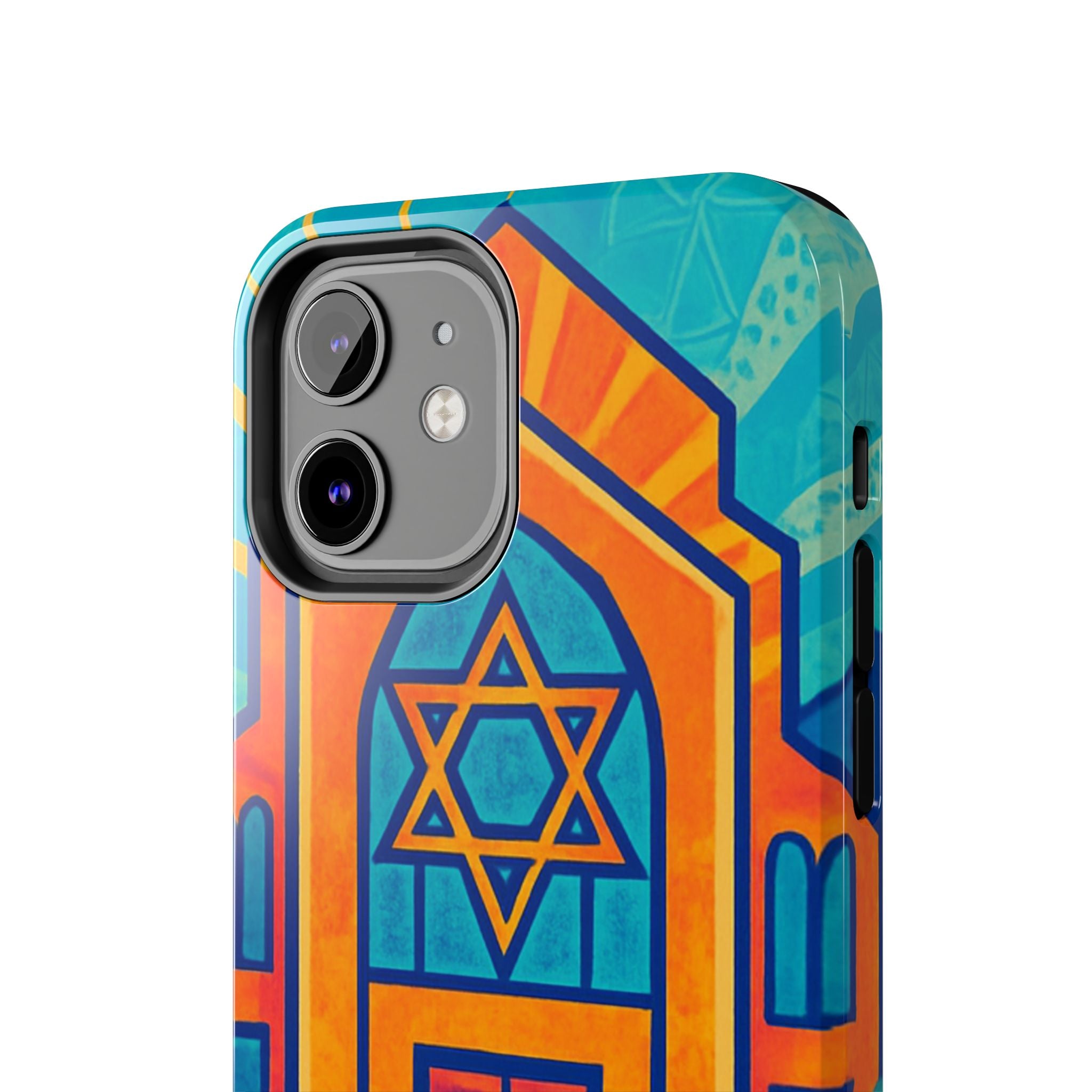 Jewish Synagogue Art Tough Phone Case — Colorful Jewish Community Design