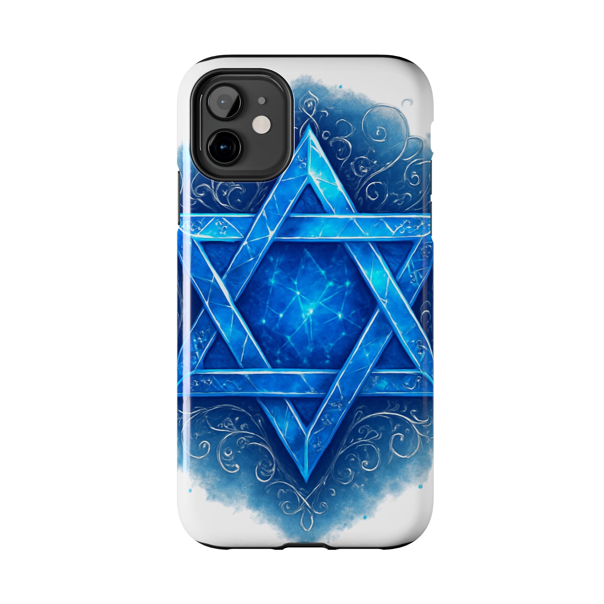 Jewish Star of David Blue Watercolor Tough Phone Case — Protective Jewish Symbol Phone Cover