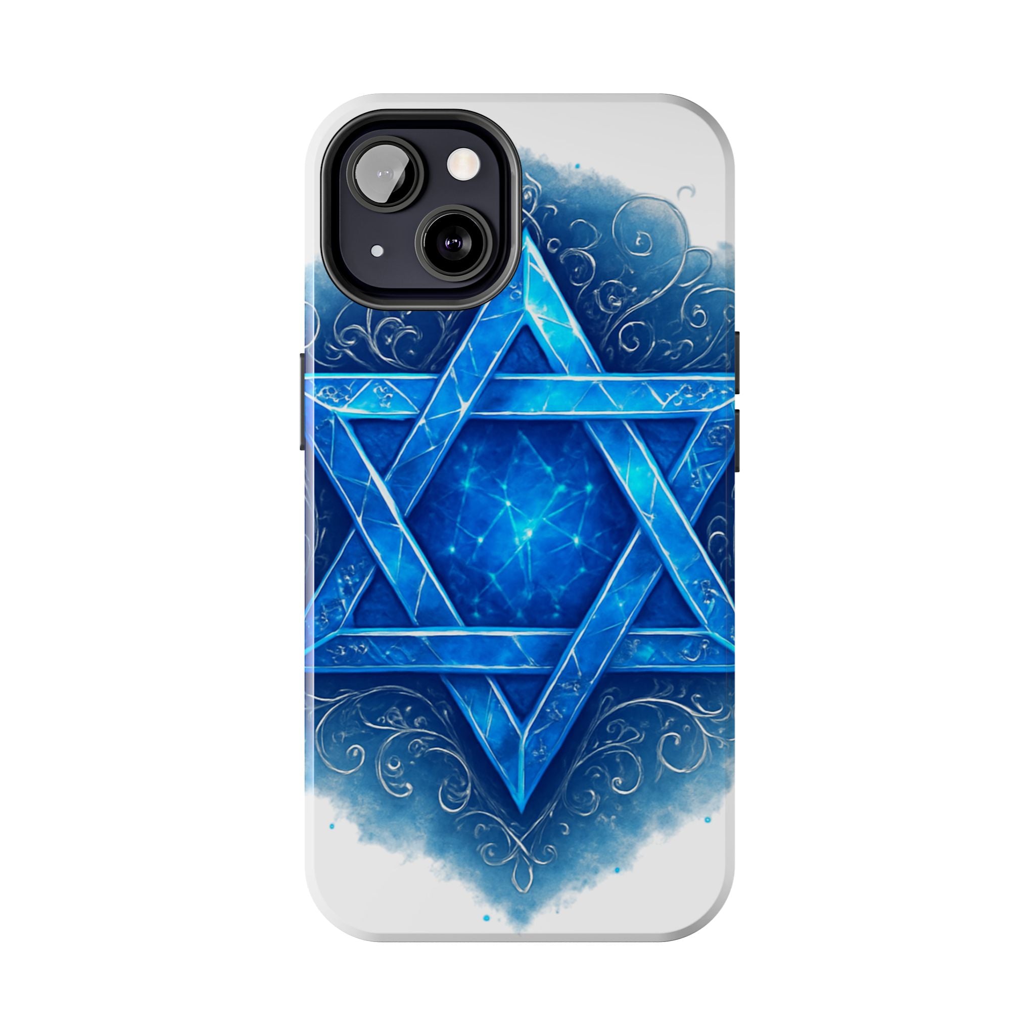 Jewish Star of David Blue Watercolor Tough Phone Case — Protective Jewish Symbol Phone Cover