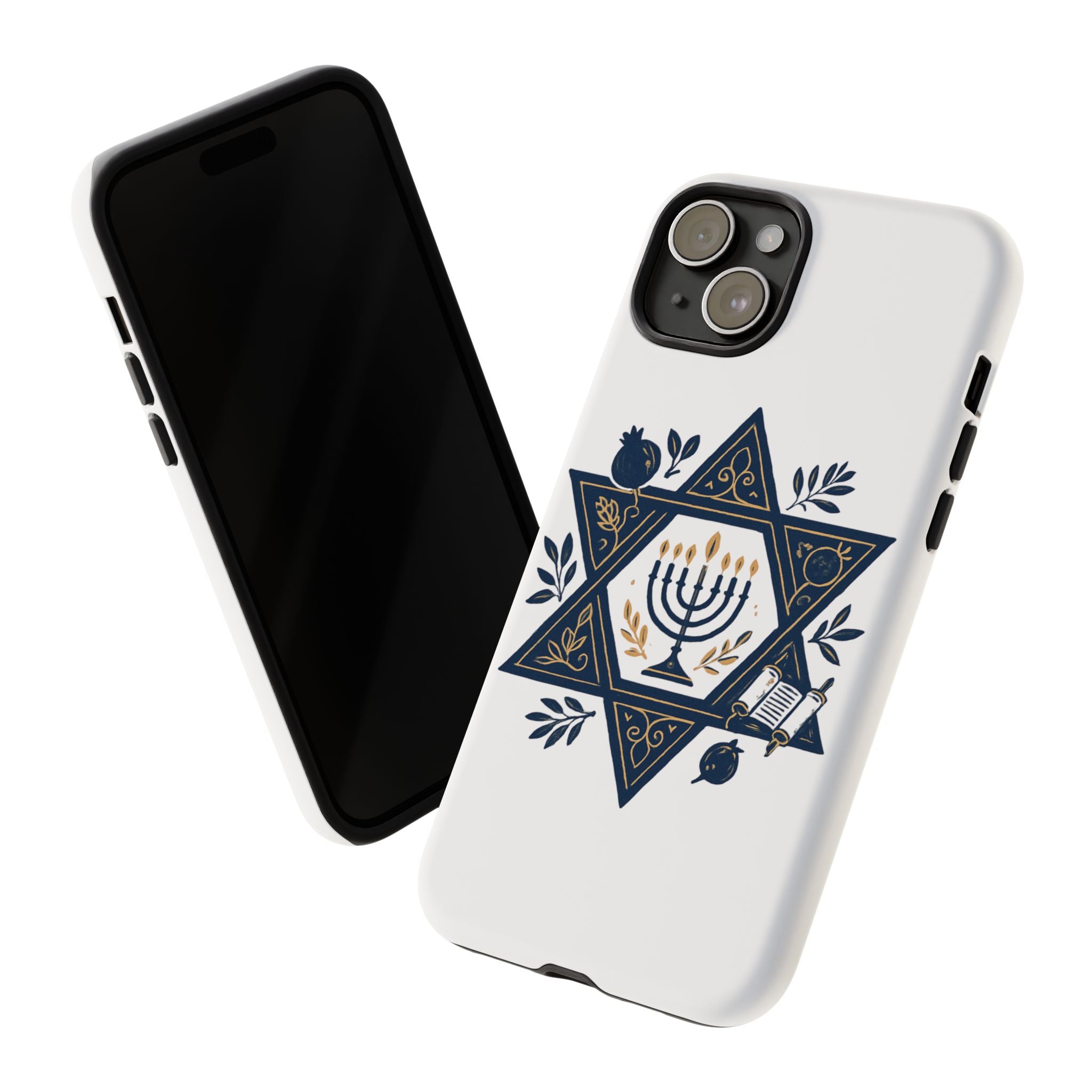 Jewish Star of David Menorah Phone Case — Jewish Hanukkah Symbol Protective Cover
