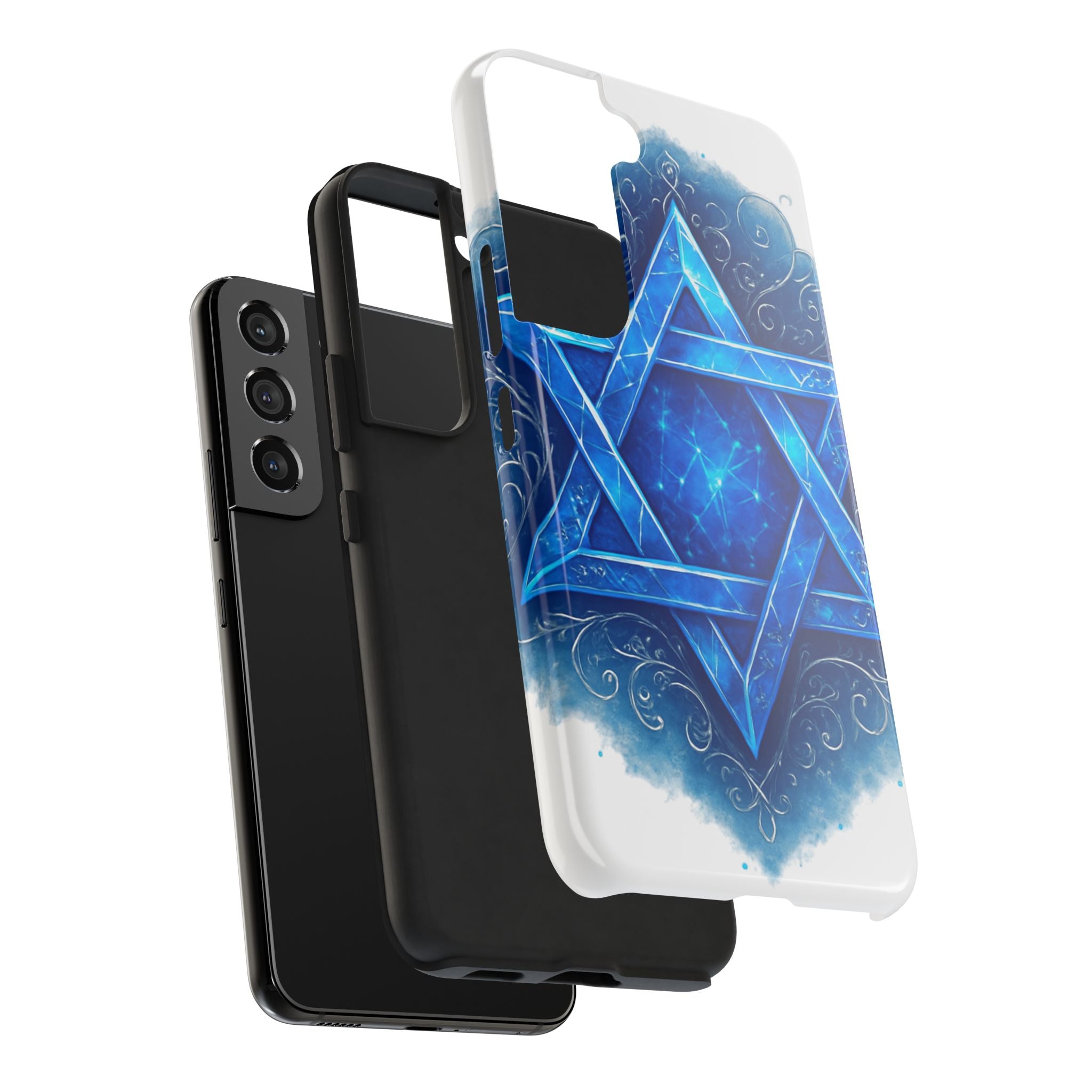 Jewish Star of David Blue Watercolor Tough Phone Case — Protective Jewish Symbol Phone Cover