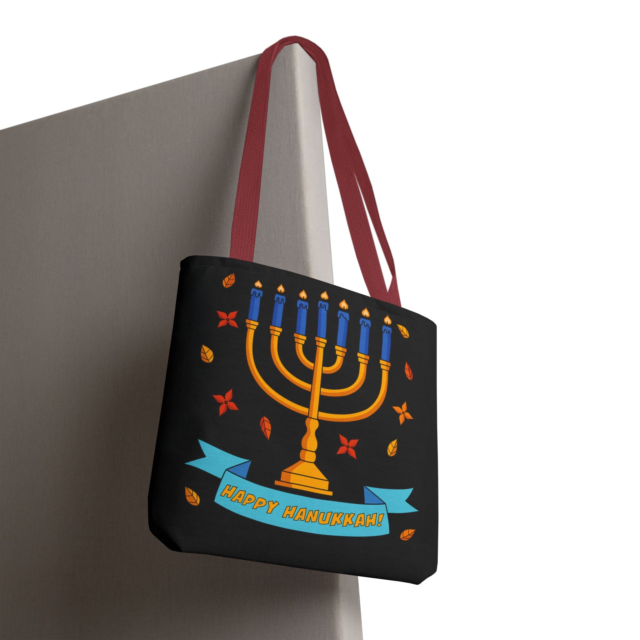Hanukkah Menorah Tote Bag – "Happy Hanukkah" Holiday Gift Tote