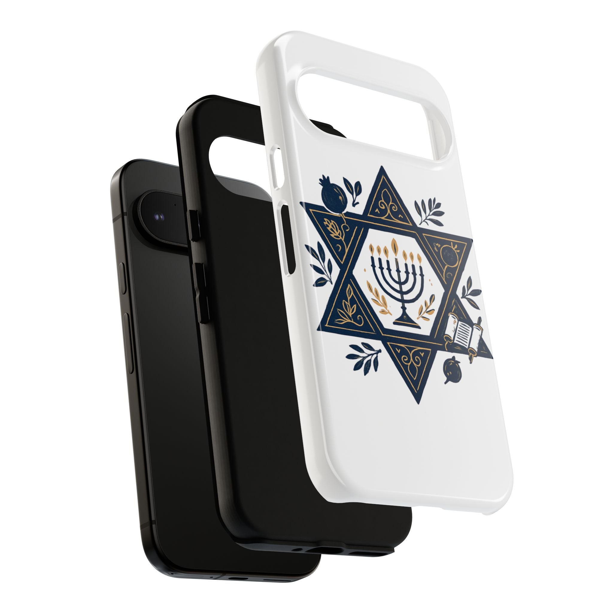 Jewish Star of David Menorah Phone Case — Jewish Hanukkah Symbol Protective Cover