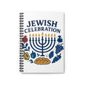 Jewish Celebration Spiral Notebook — Hanukkah Menorah & Holiday Symbols Ruled Journal