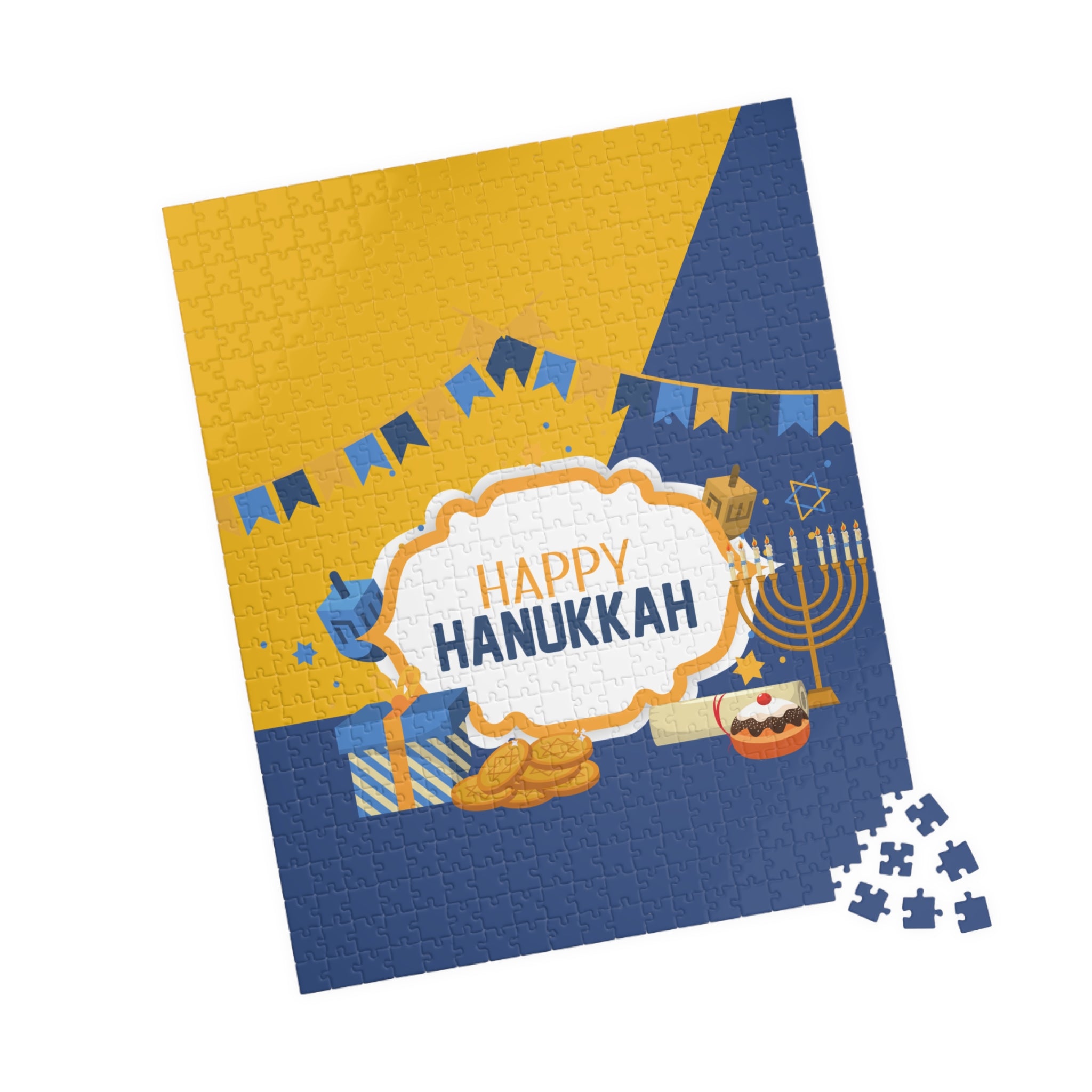 Happy Hanukkah Jigsaw Puzzle — Festive 110/252/520/1014-Piece Holiday Puzzle