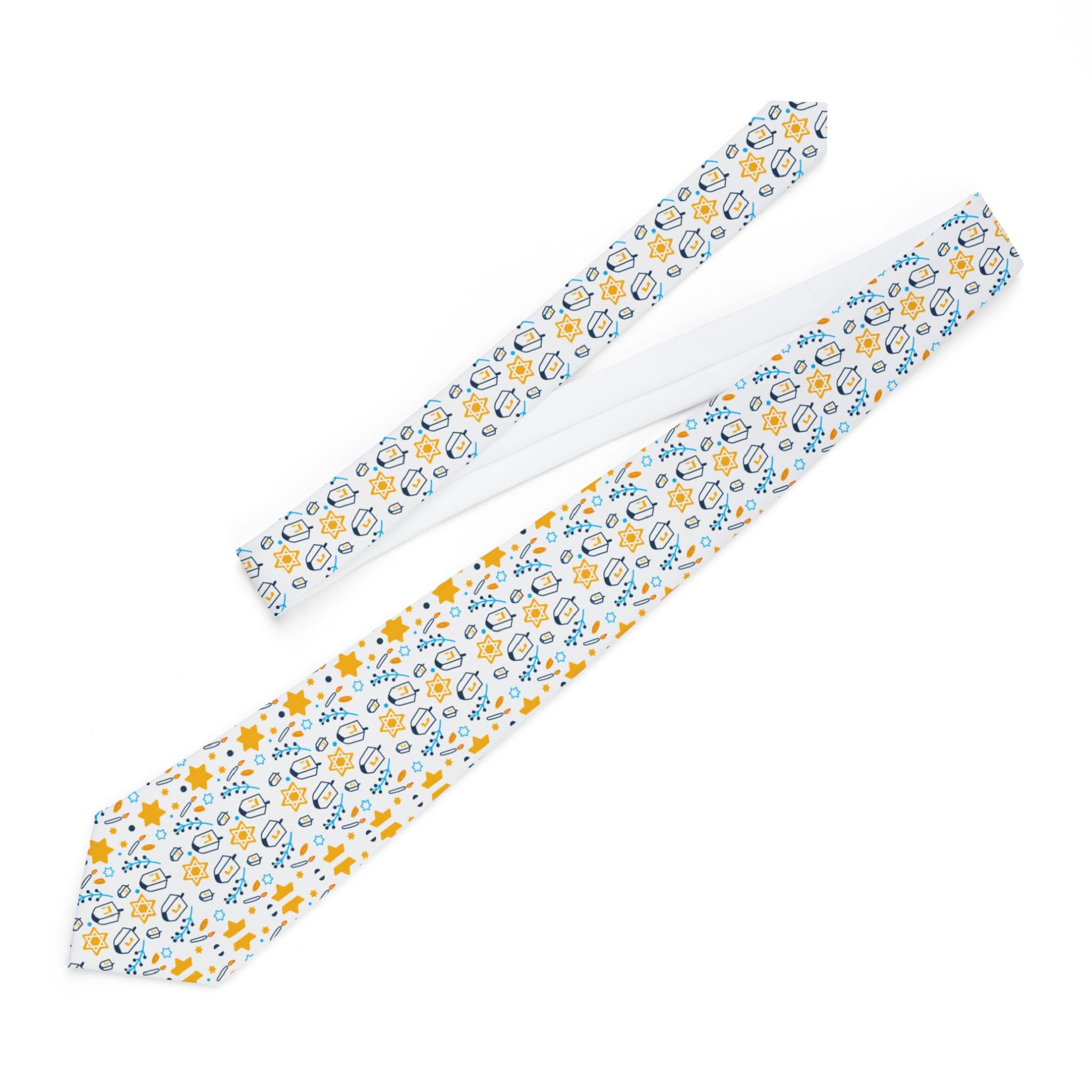 Floral Spring Necktie — Yellow & Blue Ditsy Floral Pattern for Weddings & Casual Wear