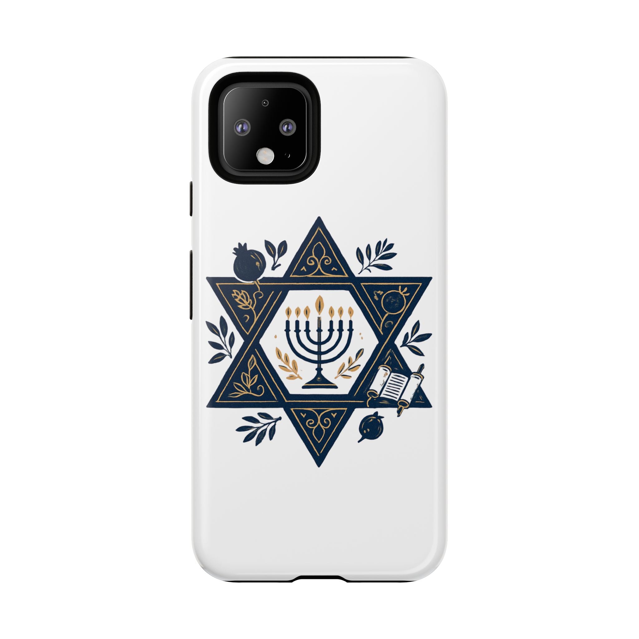 Jewish Star of David Menorah Phone Case — Jewish Hanukkah Symbol Protective Cover