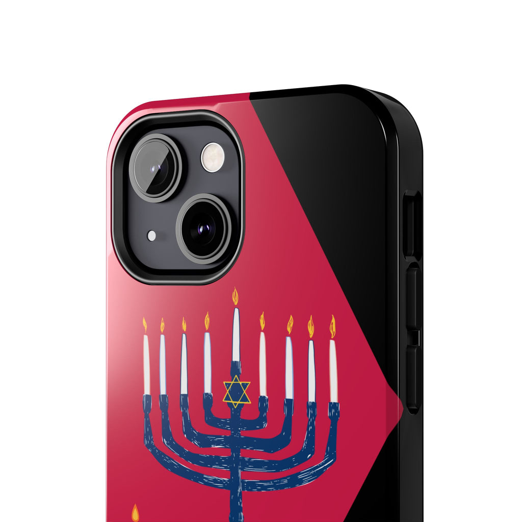 Hanukkah Menorah Tough Phone Case — Protective Holiday Phone Cover