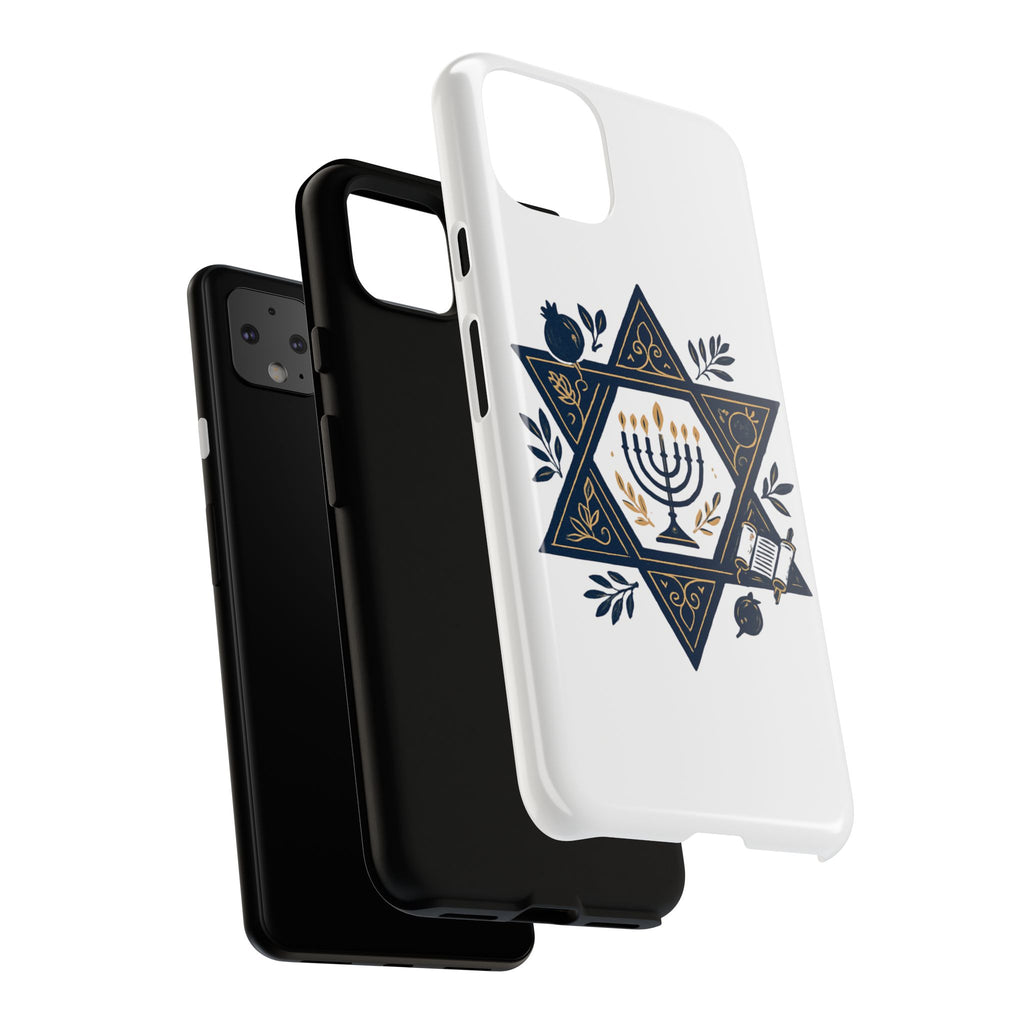 Jewish Star of David Menorah Phone Case — Jewish Hanukkah Symbol Protective Cover