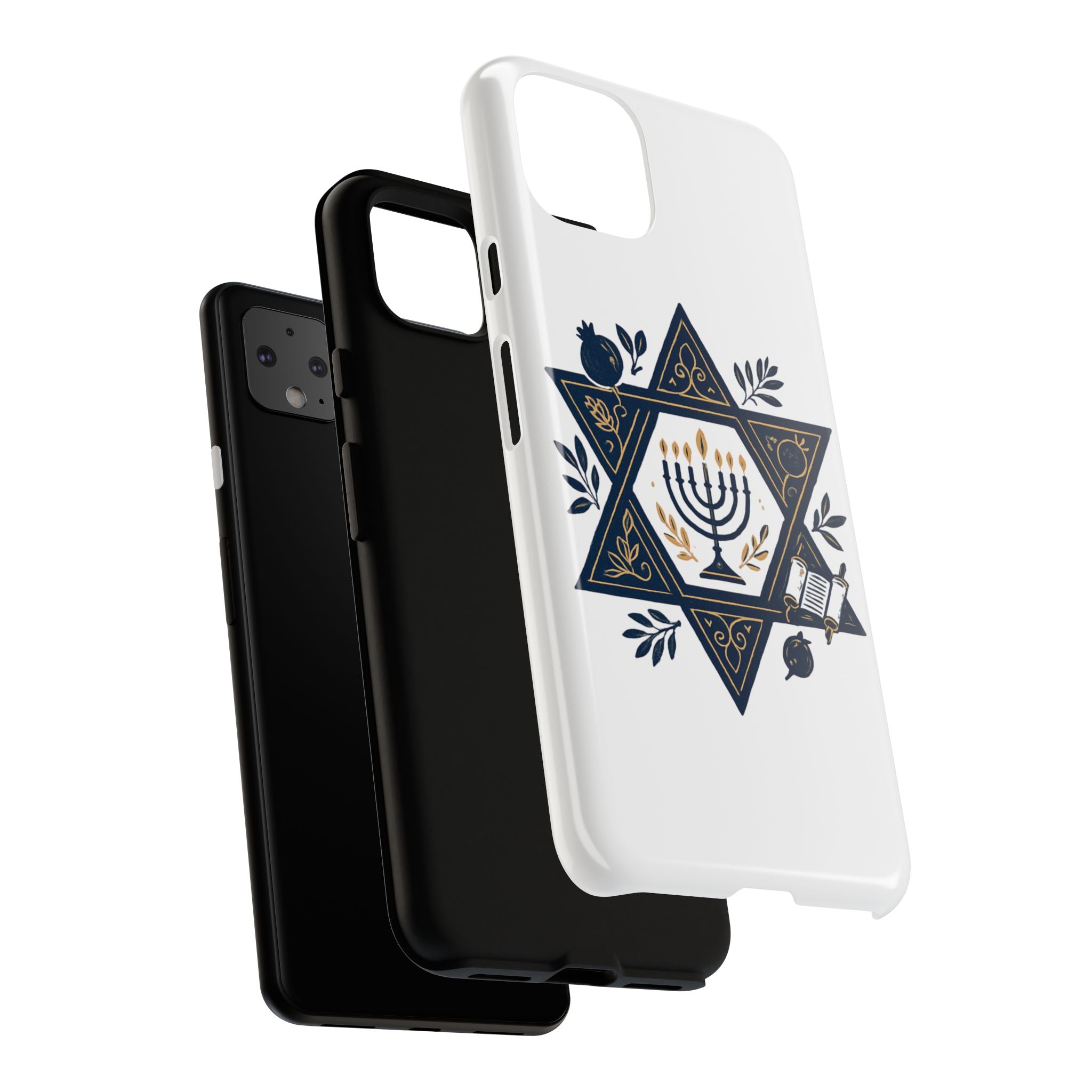 Jewish Star of David Menorah Phone Case — Jewish Hanukkah Symbol Protective Cover