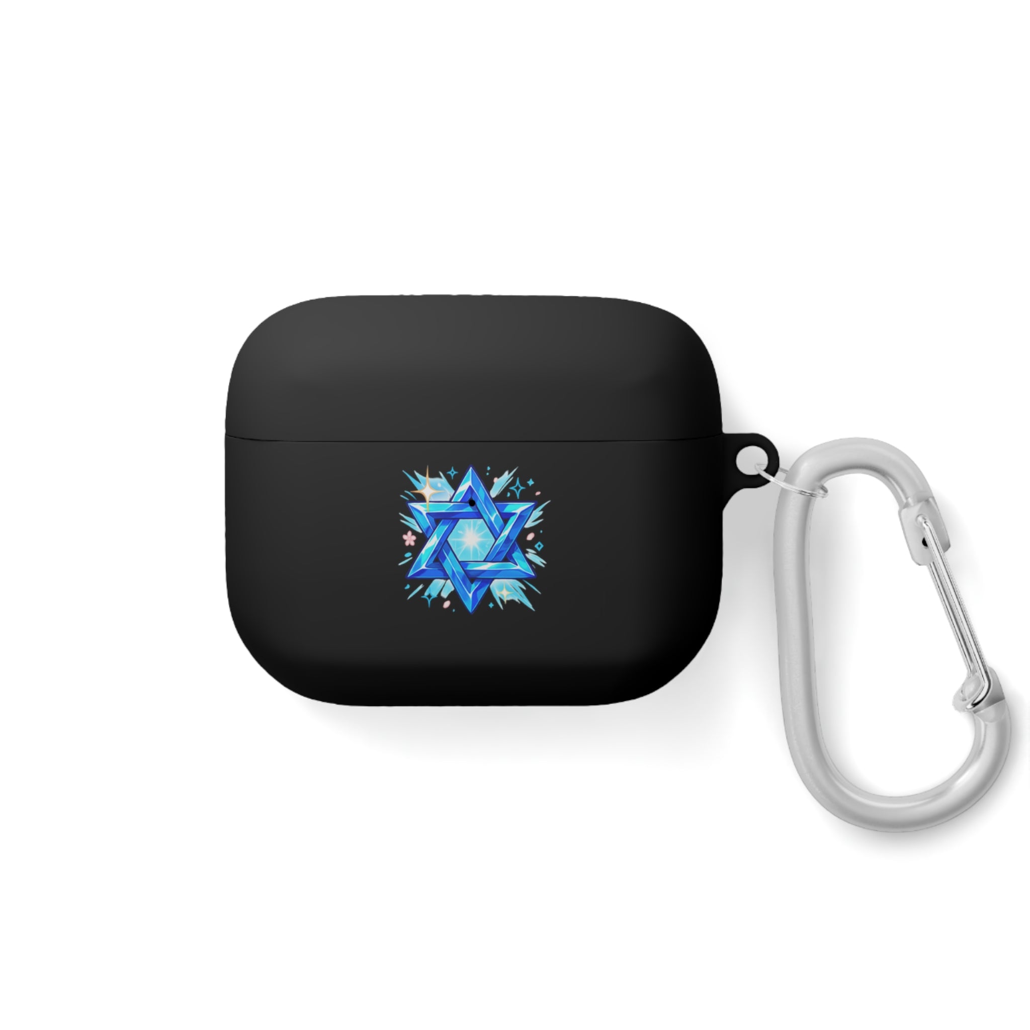 Star of David AirPods Case — Blue Watercolor Jewish Symbol Cover