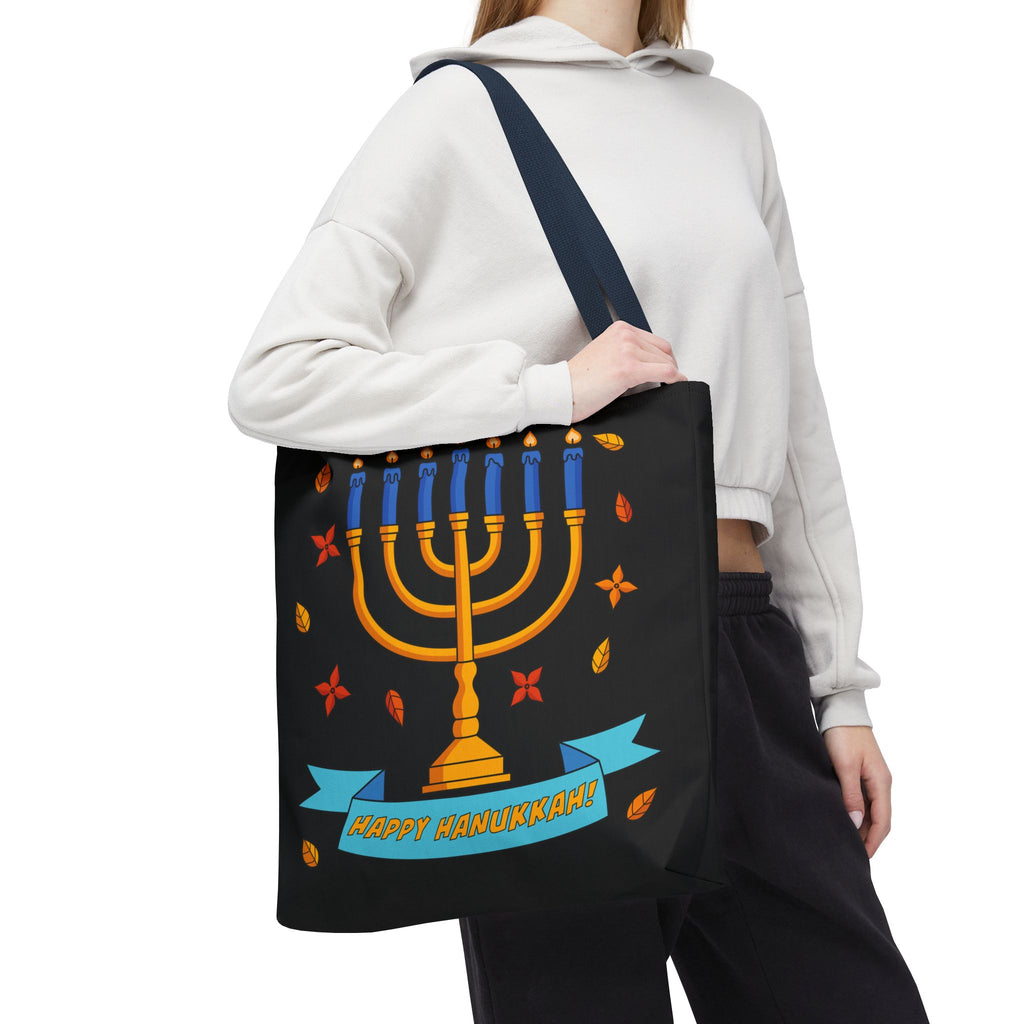 Hanukkah Menorah Tote Bag – "Happy Hanukkah" Holiday Gift Tote
