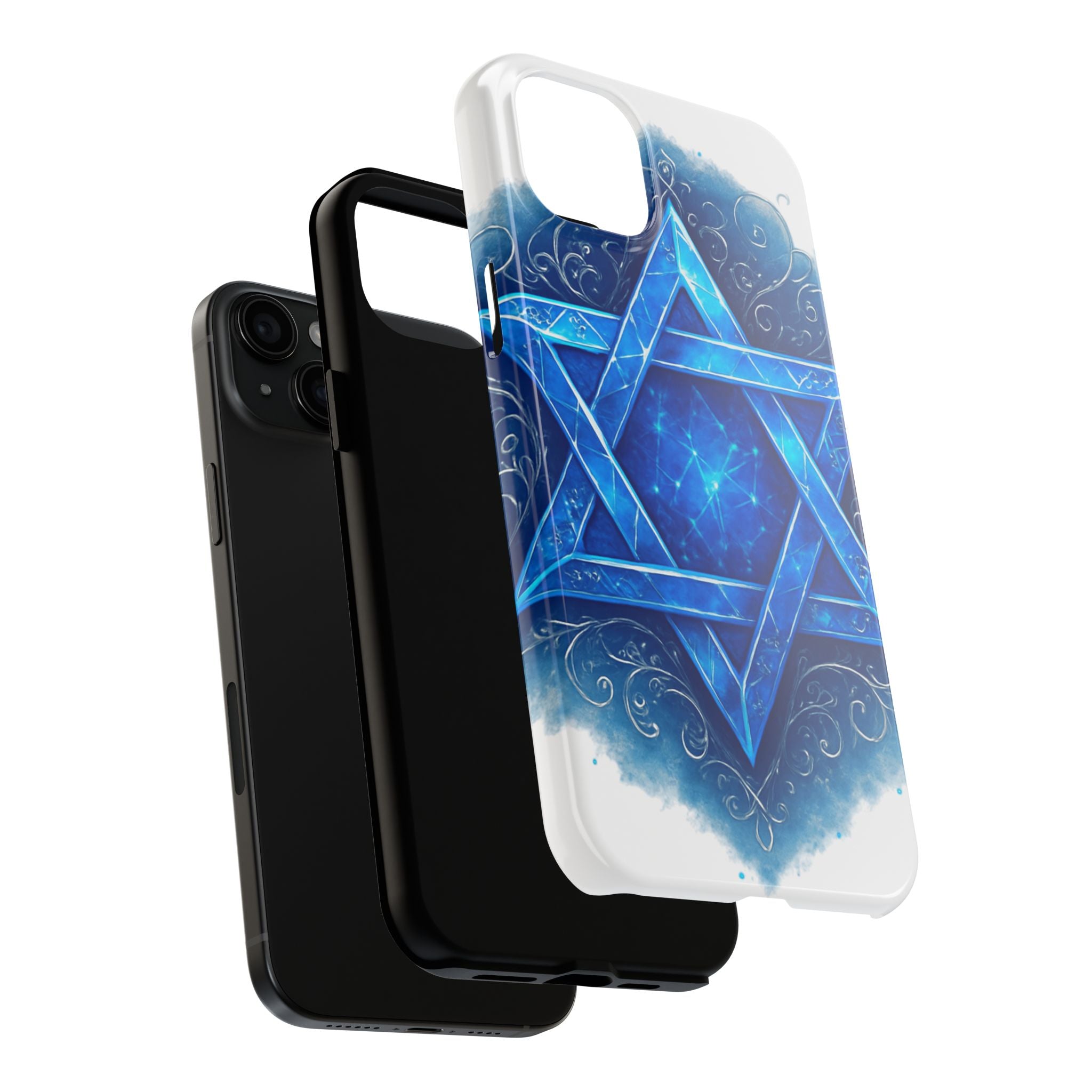 Jewish Star of David Blue Watercolor Tough Phone Case — Protective Jewish Symbol Phone Cover