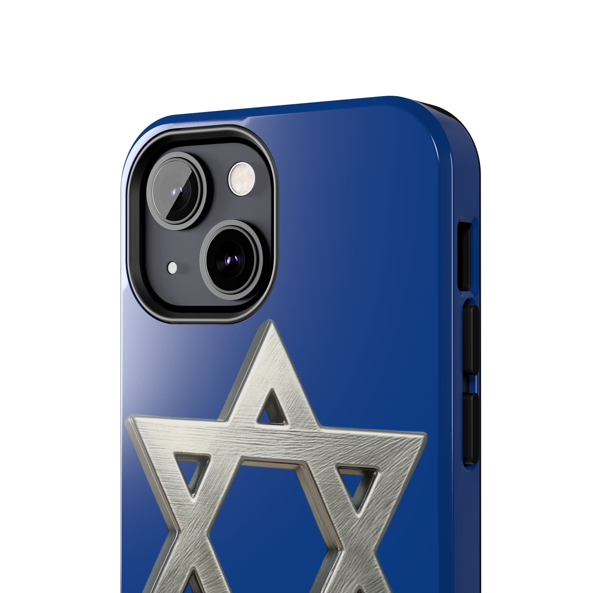 Jewish Blue Phone Case with Silver Star of David – Tough Protective Jewish Religious Design